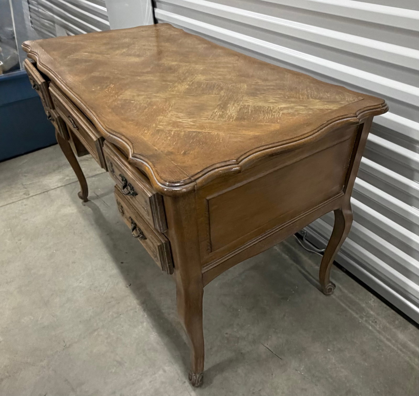 French Provincial Style Carved Wood Writing Desk - 8