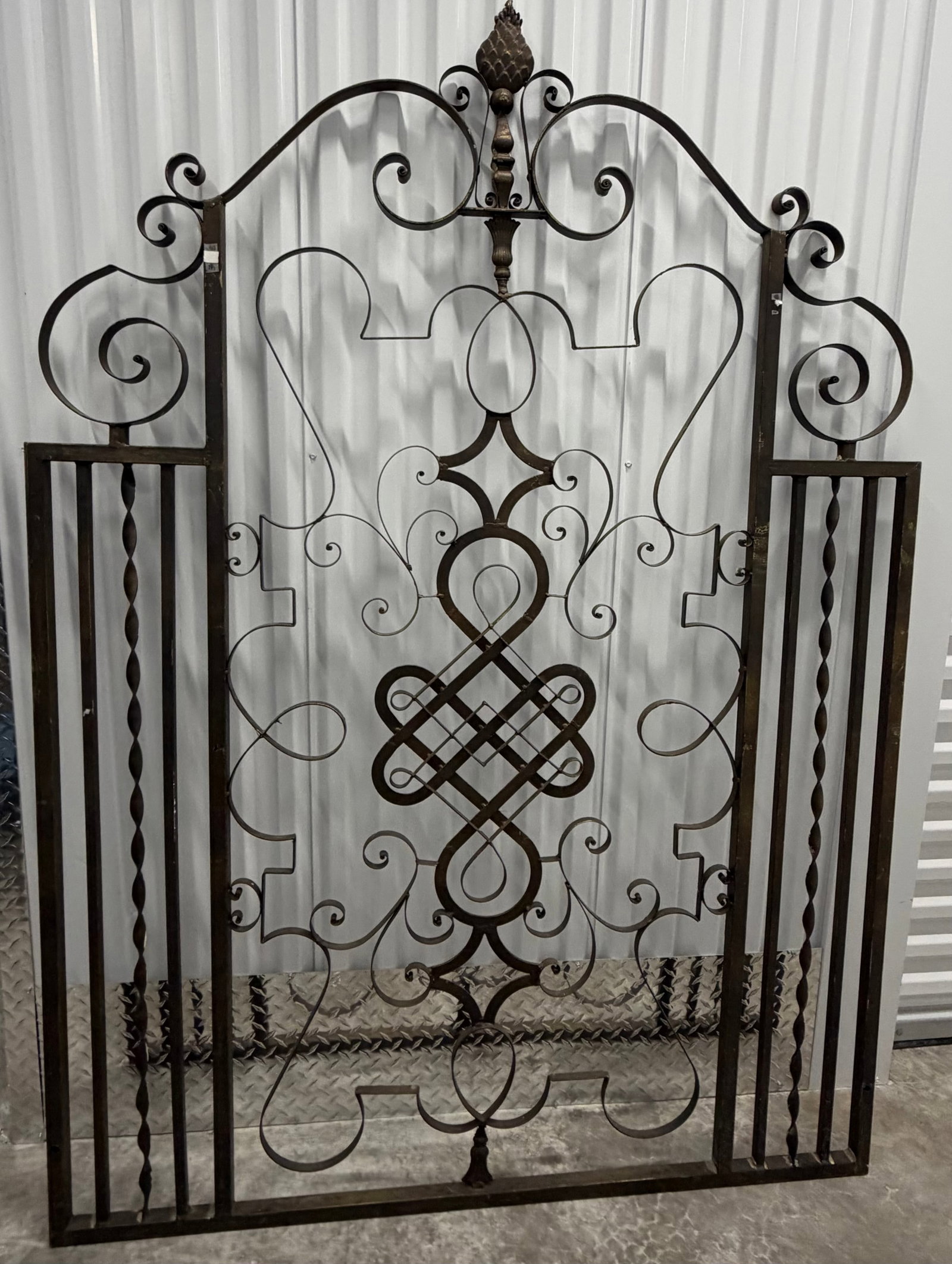 Wrought Iron Decorative Gate with Acorn Finial - 2