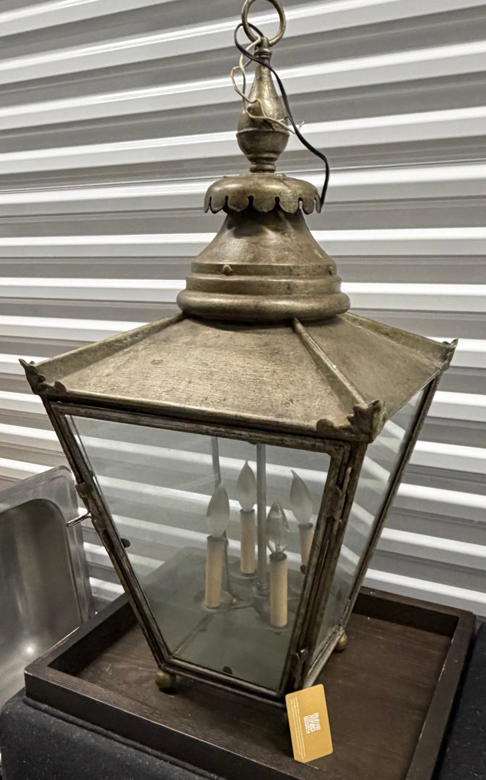 Colonial Style Verdigris Patinated Lantern Chandelier - 2