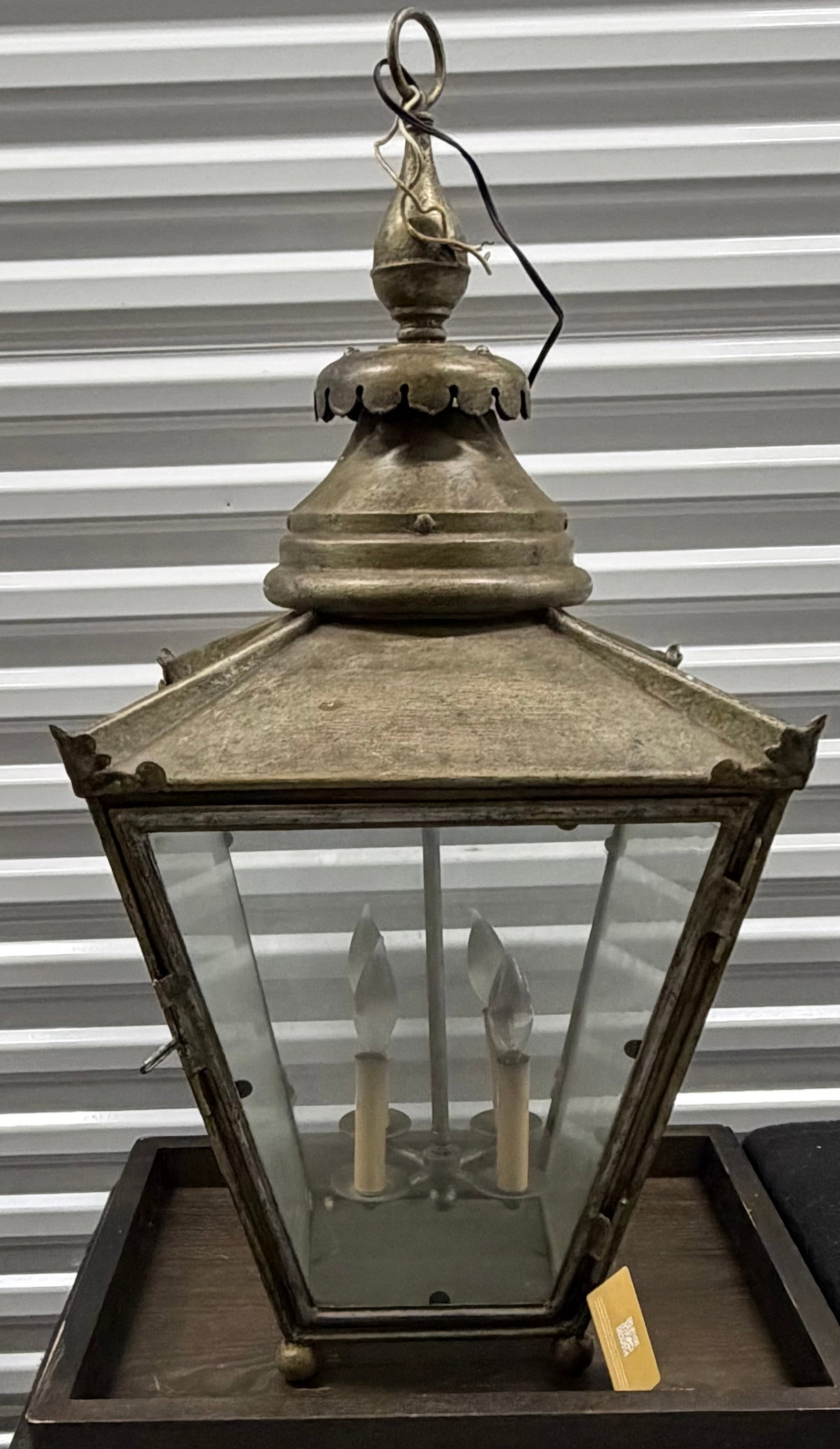 Colonial Style Verdigris Patinated Lantern Chandelier - 4