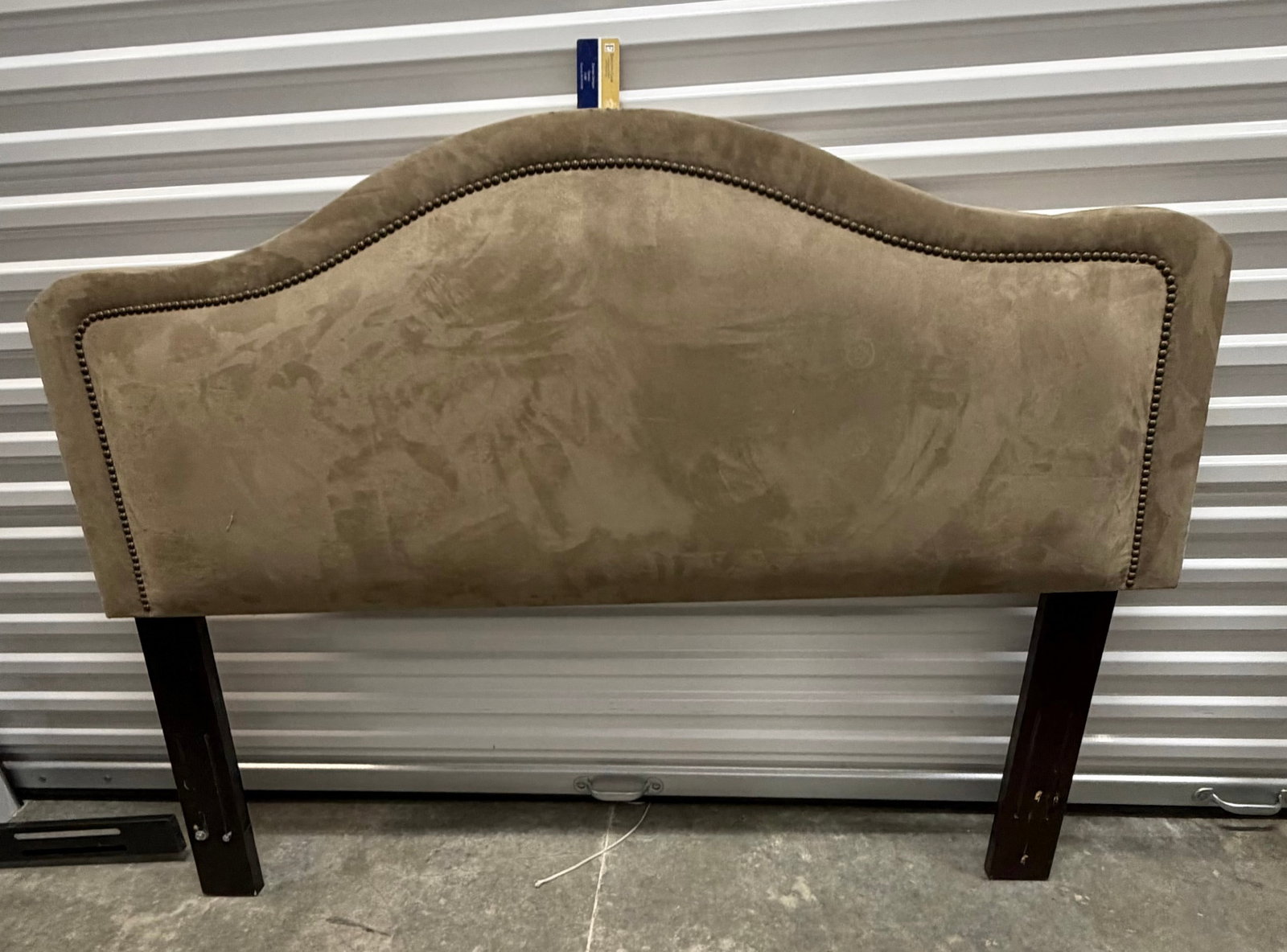 Queen Size Upholstered Headboard with Nailhead Trim - 2