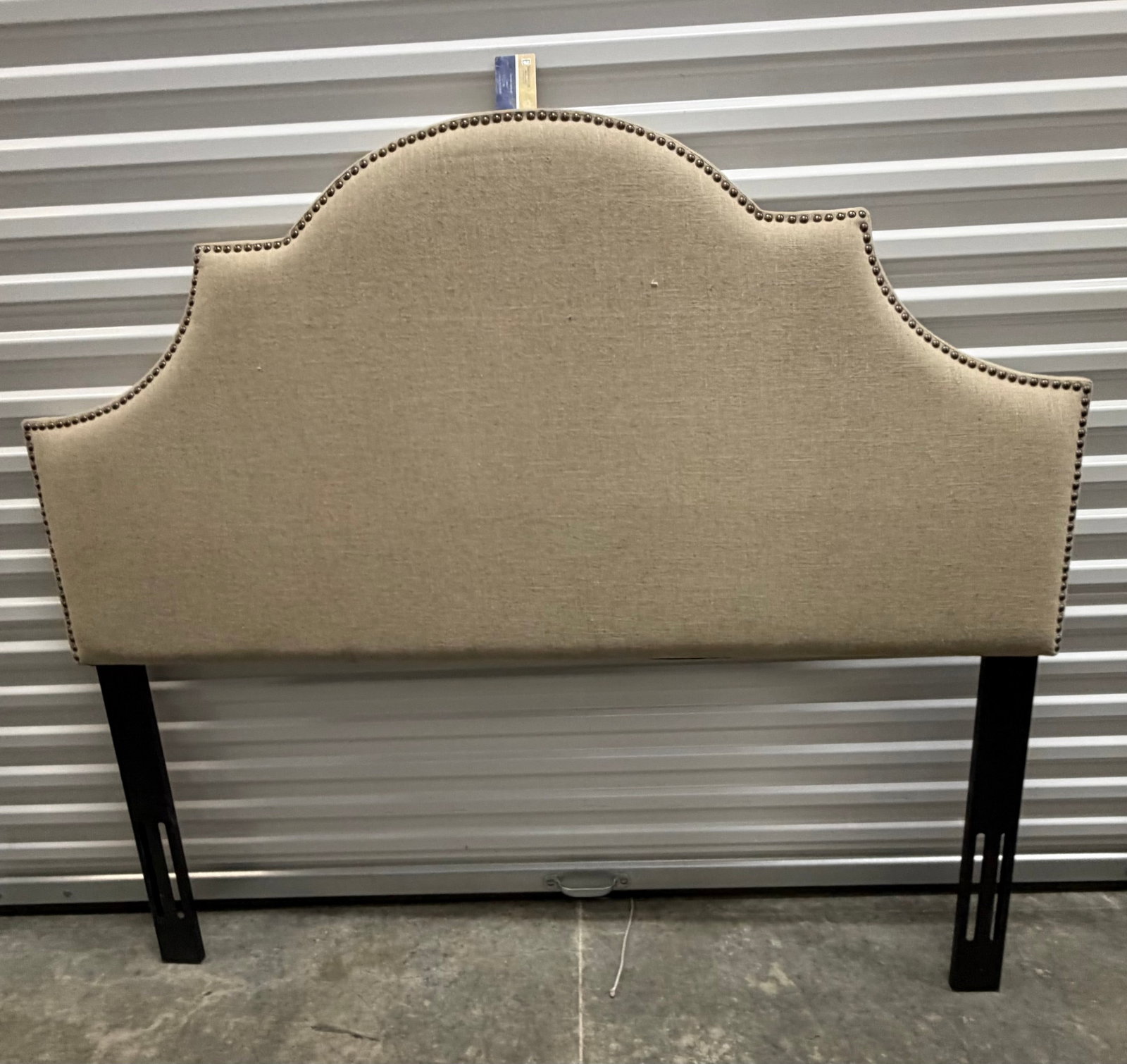 Queen Size Upholstered Headboard with Nailhead Trim - 2