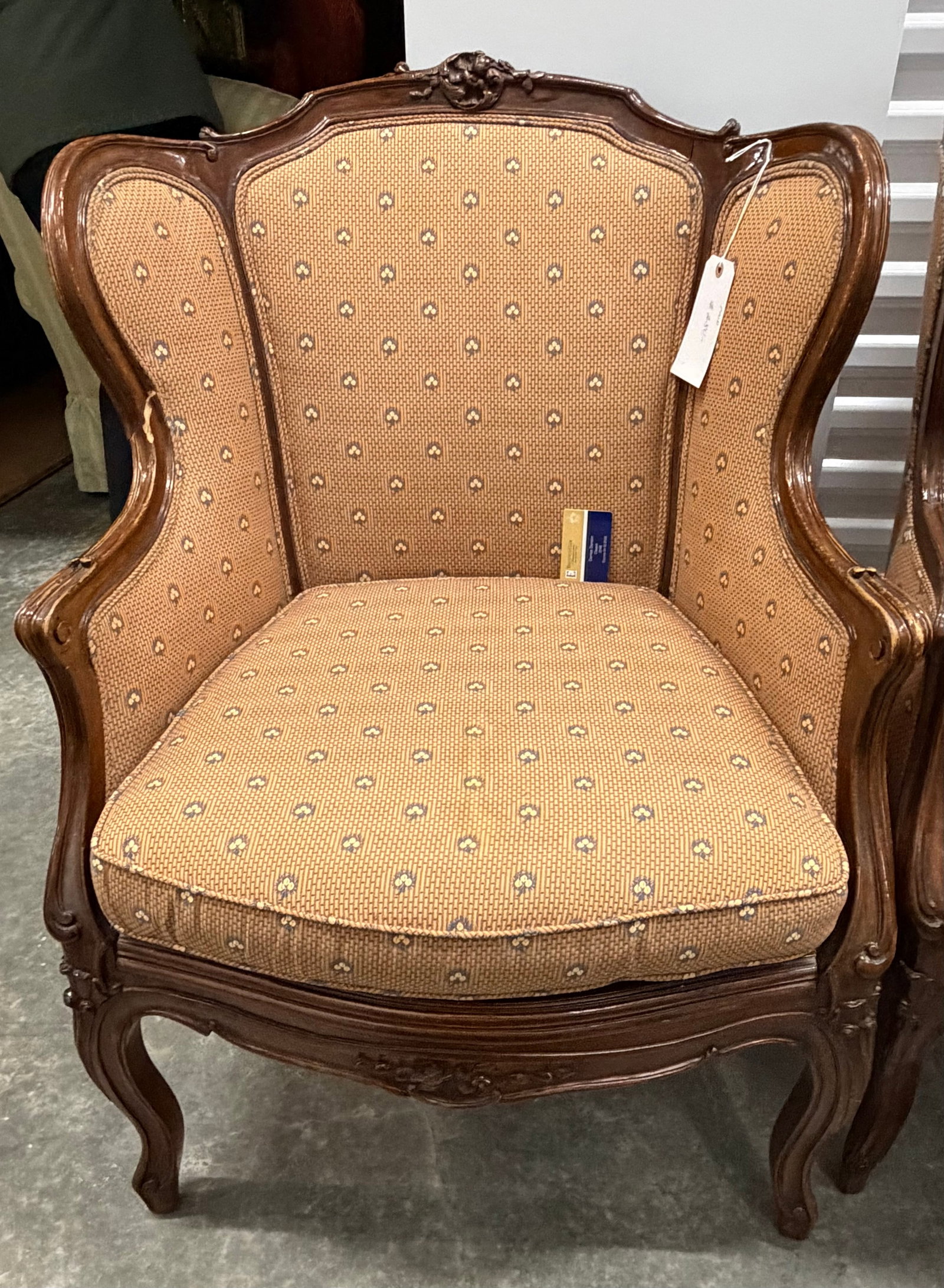 Pair of French Provincial Wingback Armchairs - 8
