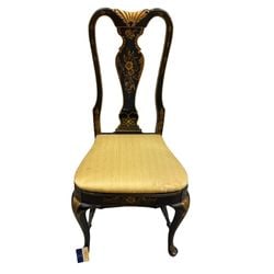 Grand Ledge Chair Company Black and Gilt Chinoiserie Style Side Chair (1 of 8)
