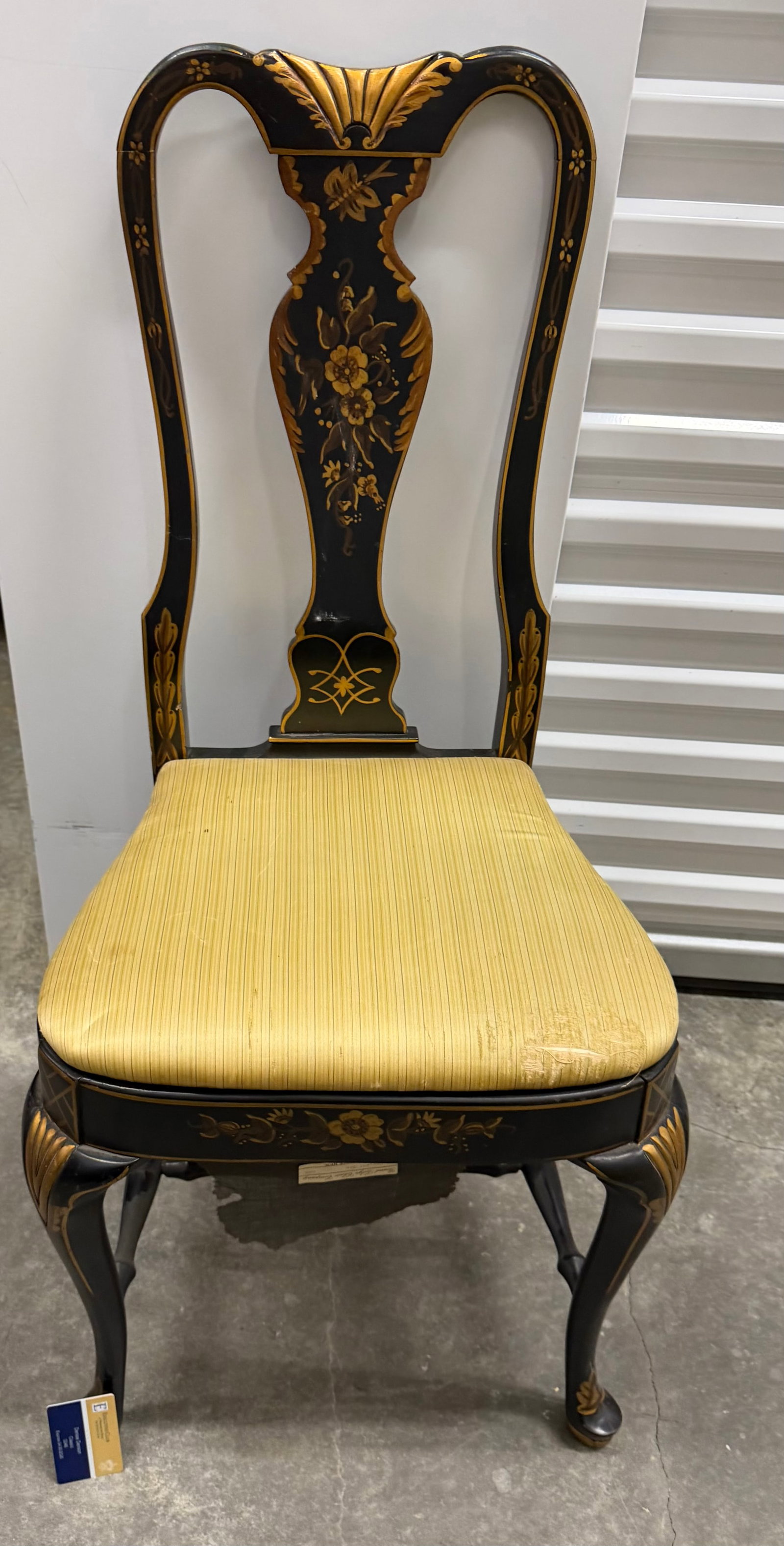 Grand Ledge Chair Company Black and Gilt Chinoiserie Style Side Chair - 2