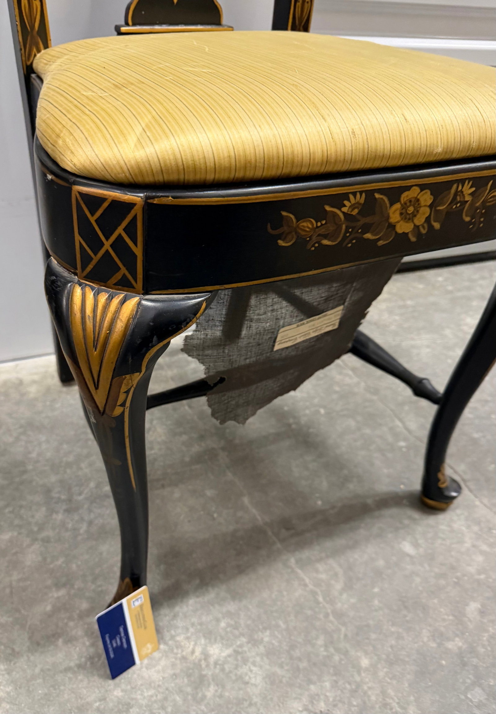 Grand Ledge Chair Company Black and Gilt Chinoiserie Style Side Chair - 6