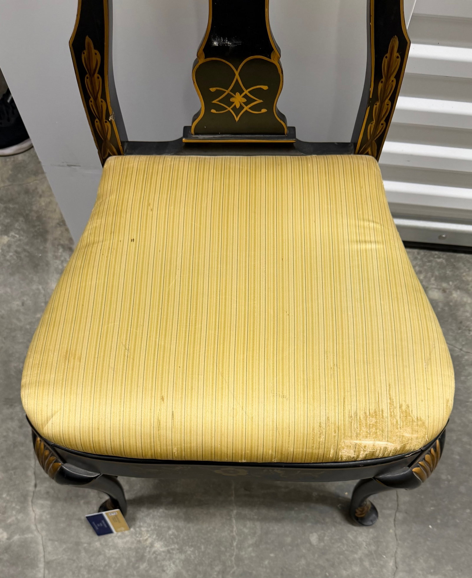 Grand Ledge Chair Company Black and Gilt Chinoiserie Style Side Chair - 7