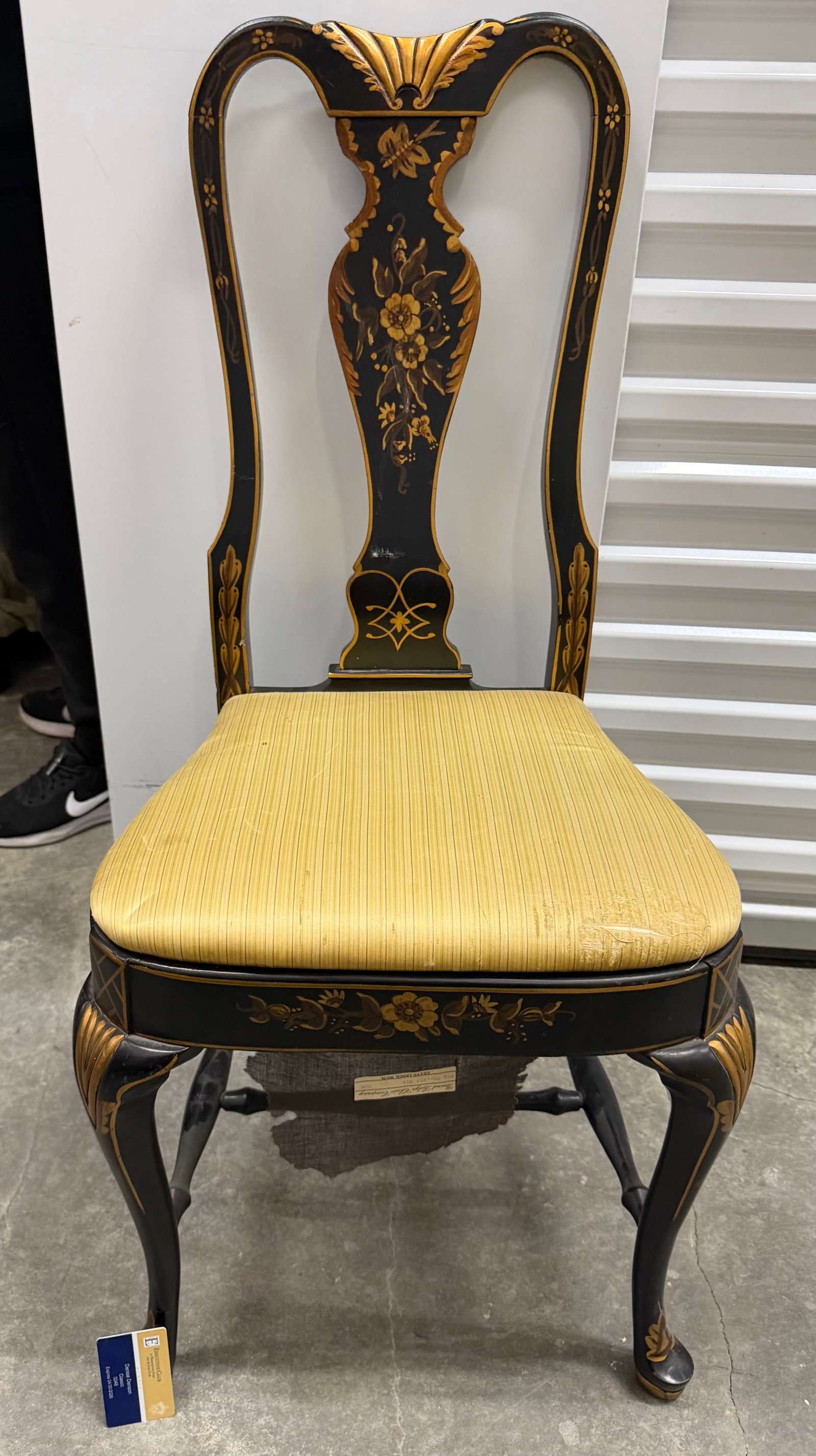 Grand Ledge Chair Company Black and Gilt Chinoiserie Style Side Chair - 8