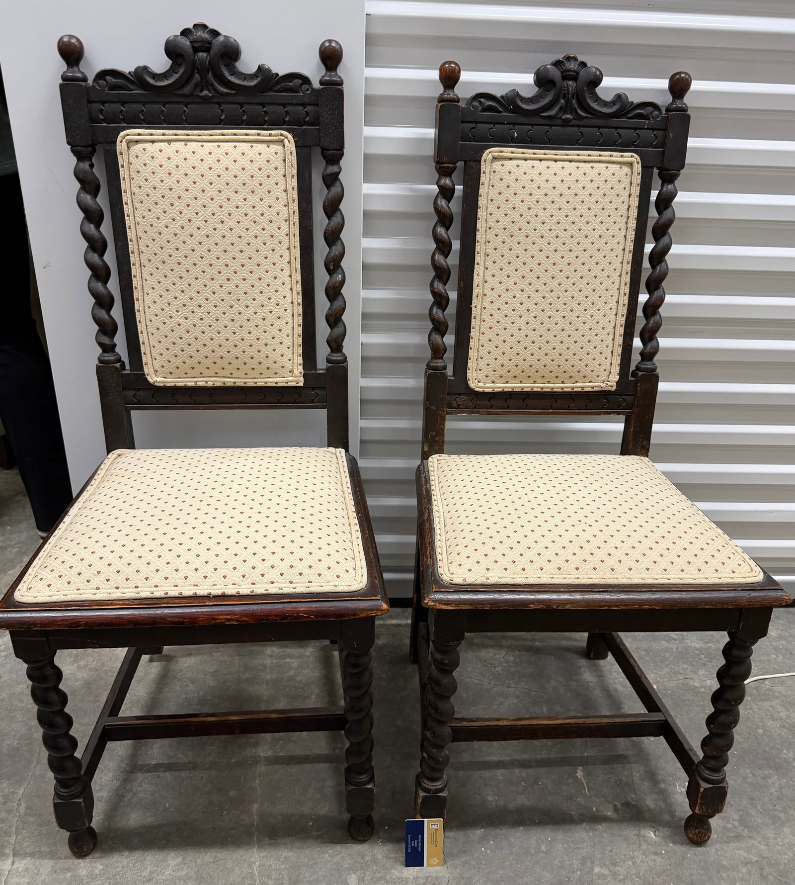 Pair of Late 19th Century Carved Oak Barley Twist Dining Chairs - 3