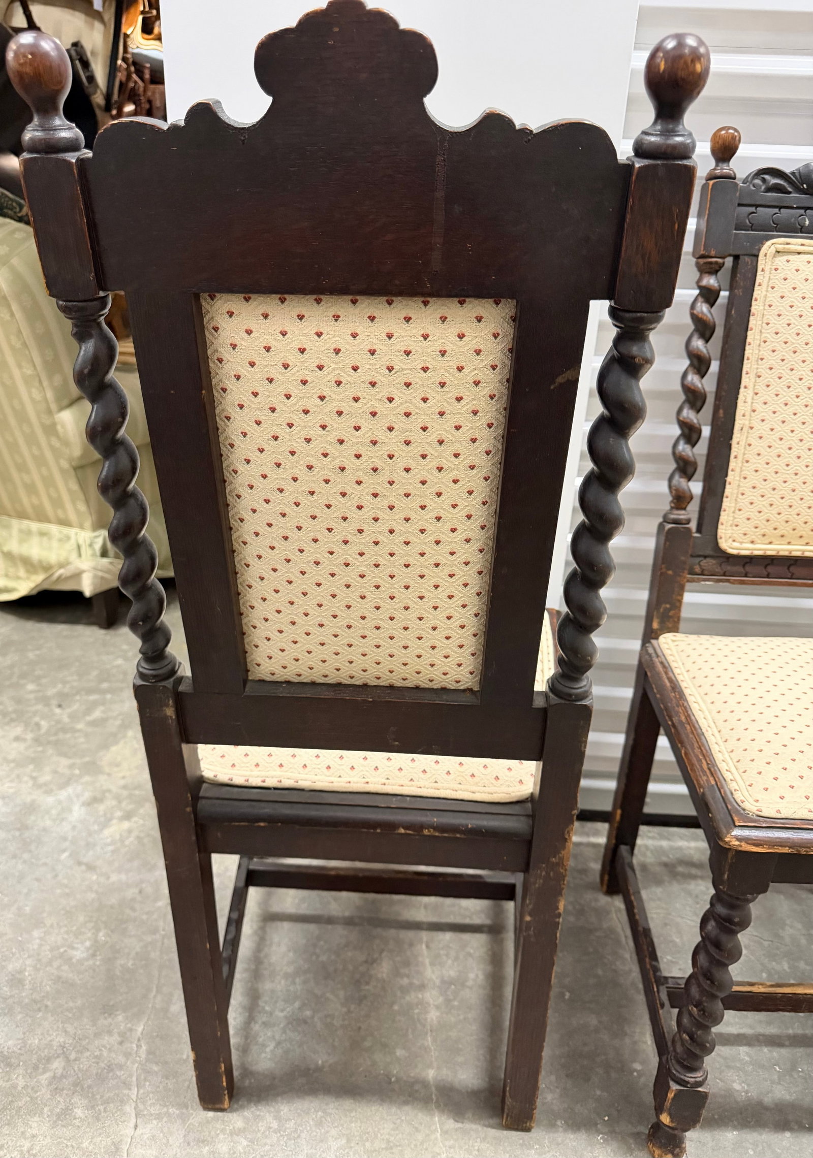 Pair of Late 19th Century Carved Oak Barley Twist Dining Chairs - 6