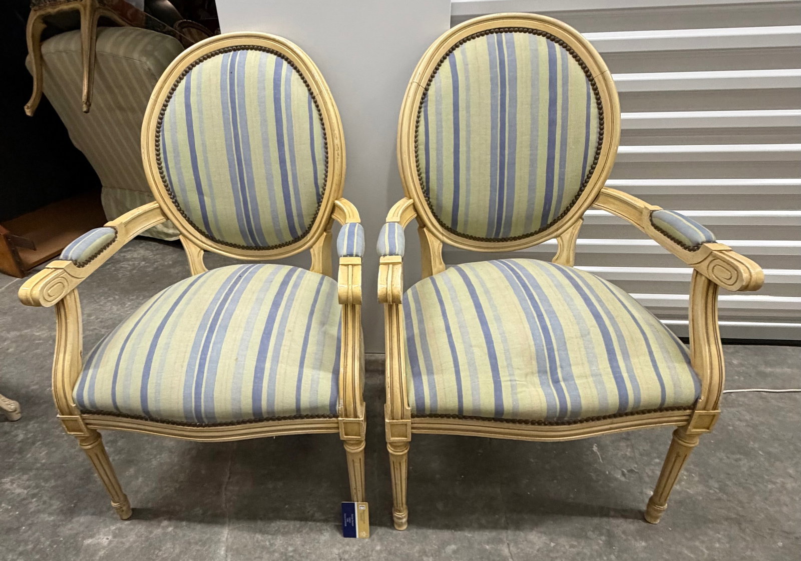 Pair of Louis XVI Style Painted Fauteuils - 3