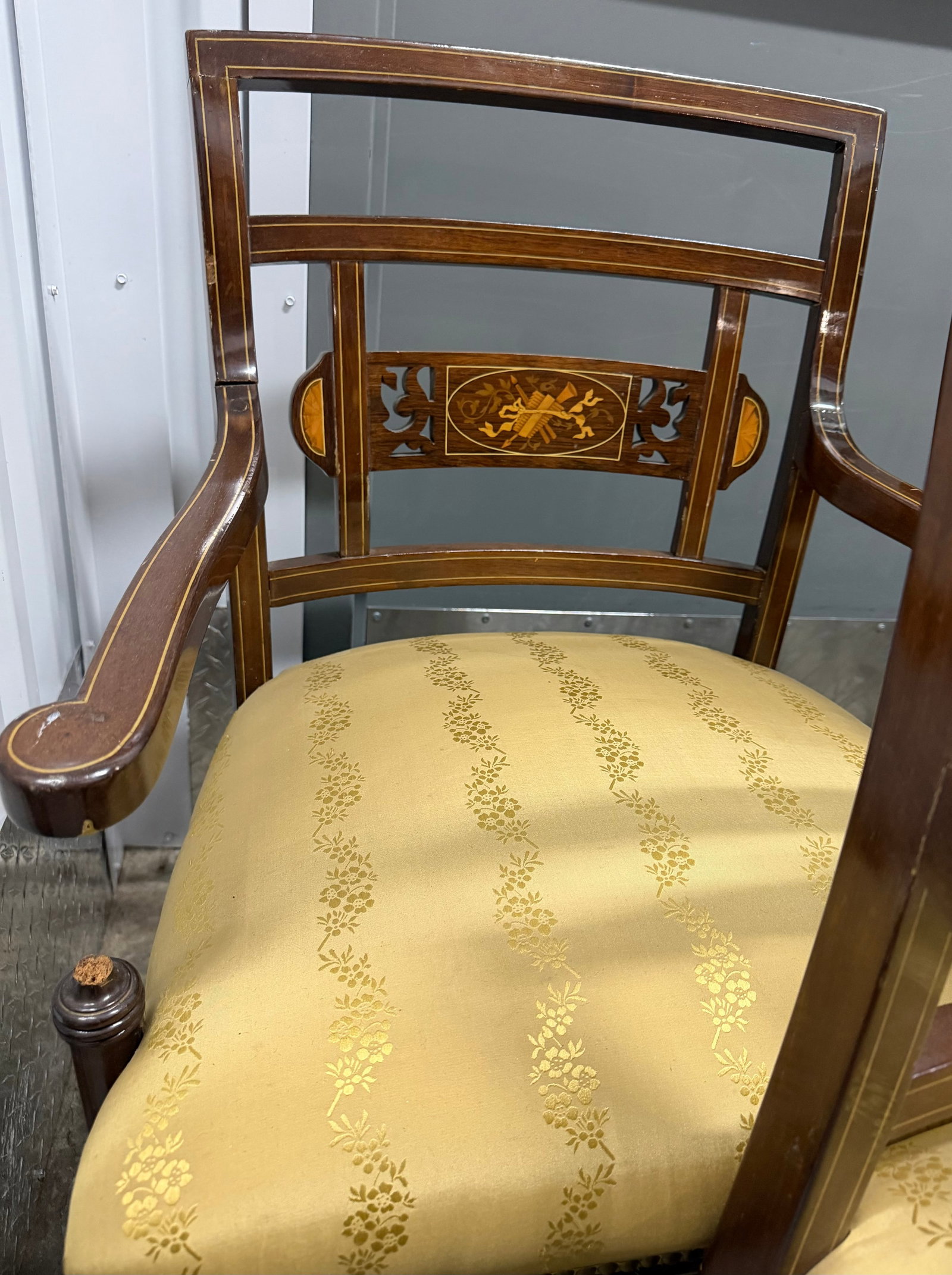 Set of Six Hepplewhite Style Inlaid Mahogany Dining Chairs - 8