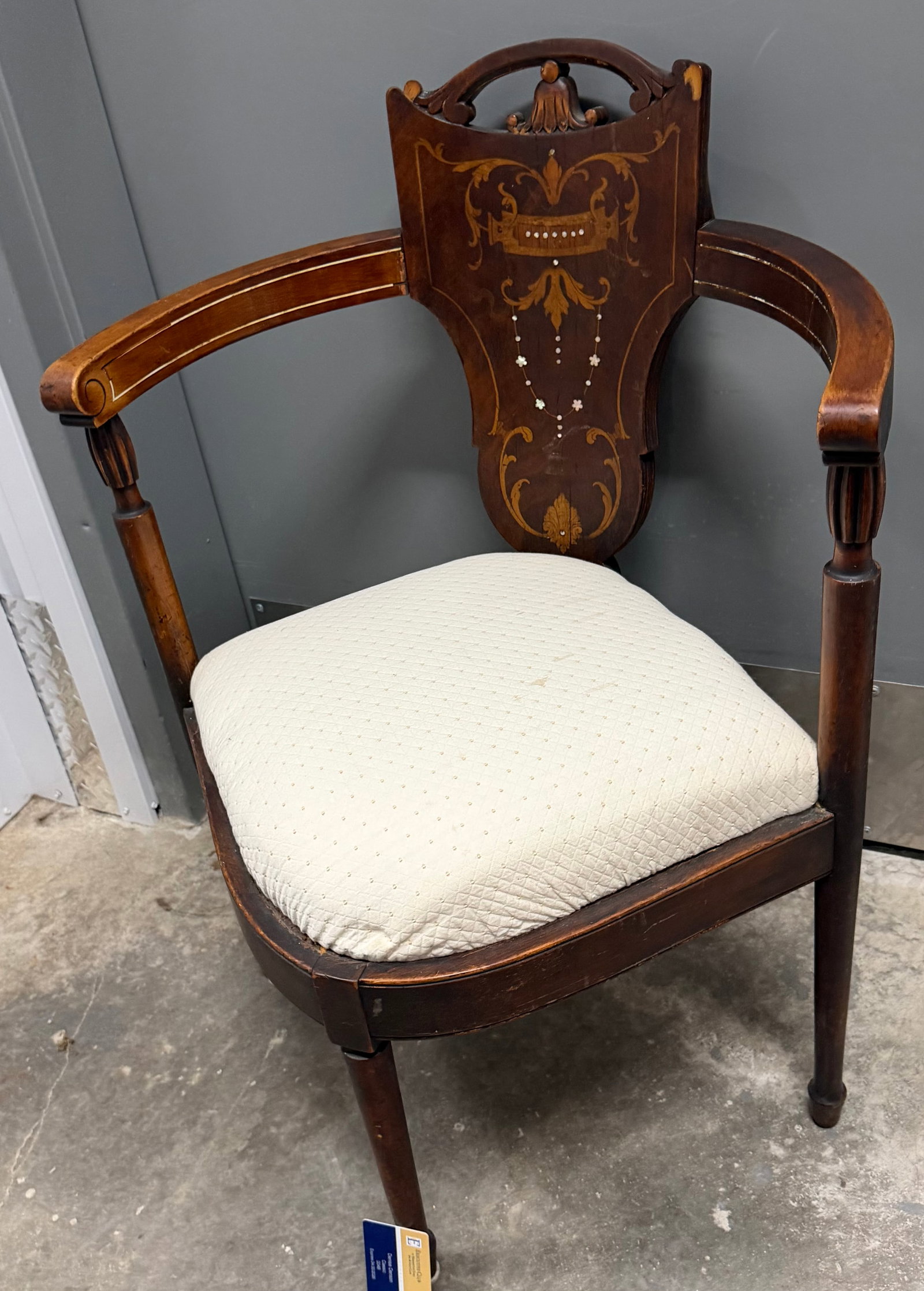 Antique Federal Style Corner Chair with Inlay - 2