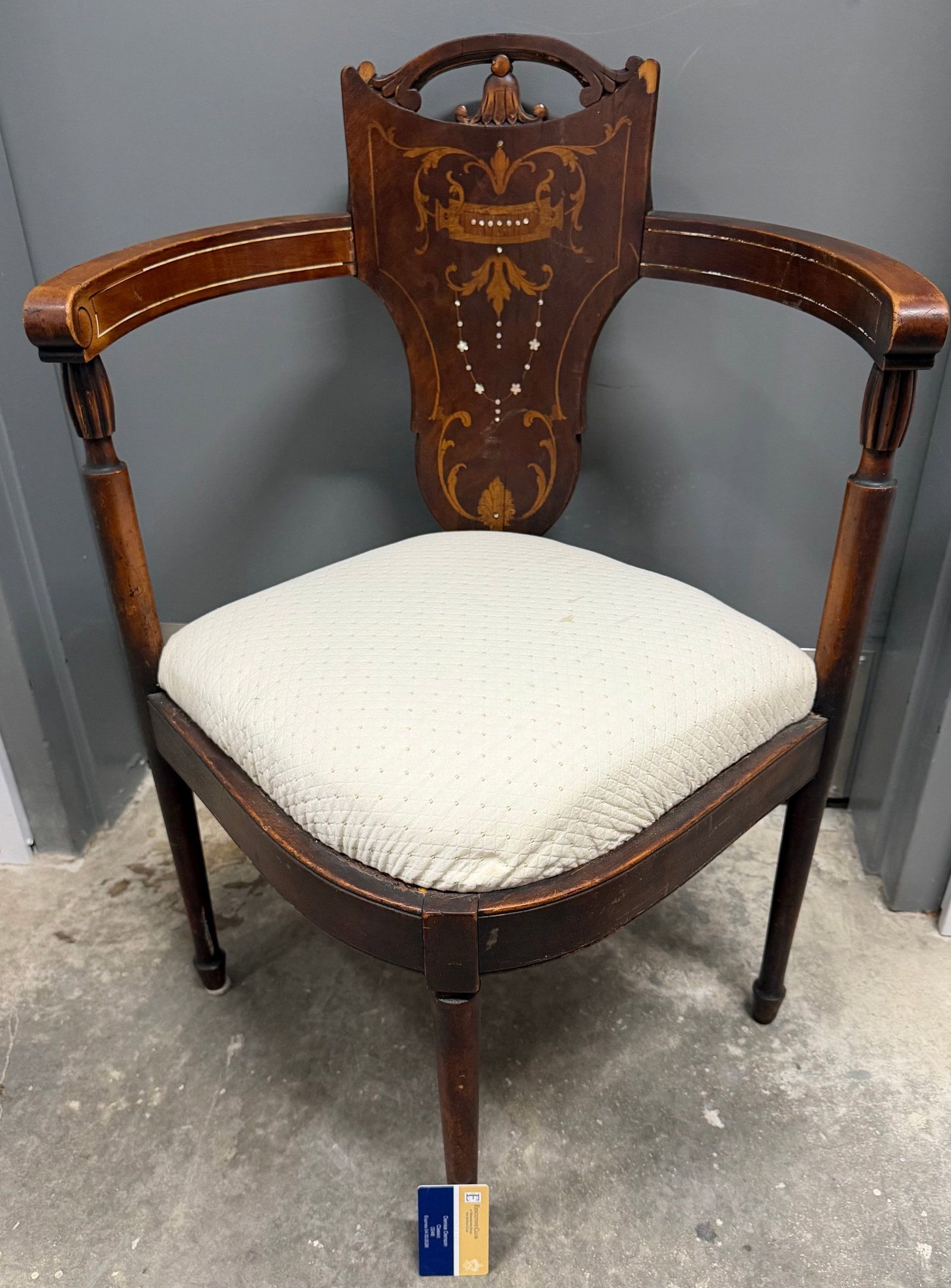 Antique Federal Style Corner Chair with Inlay - 3
