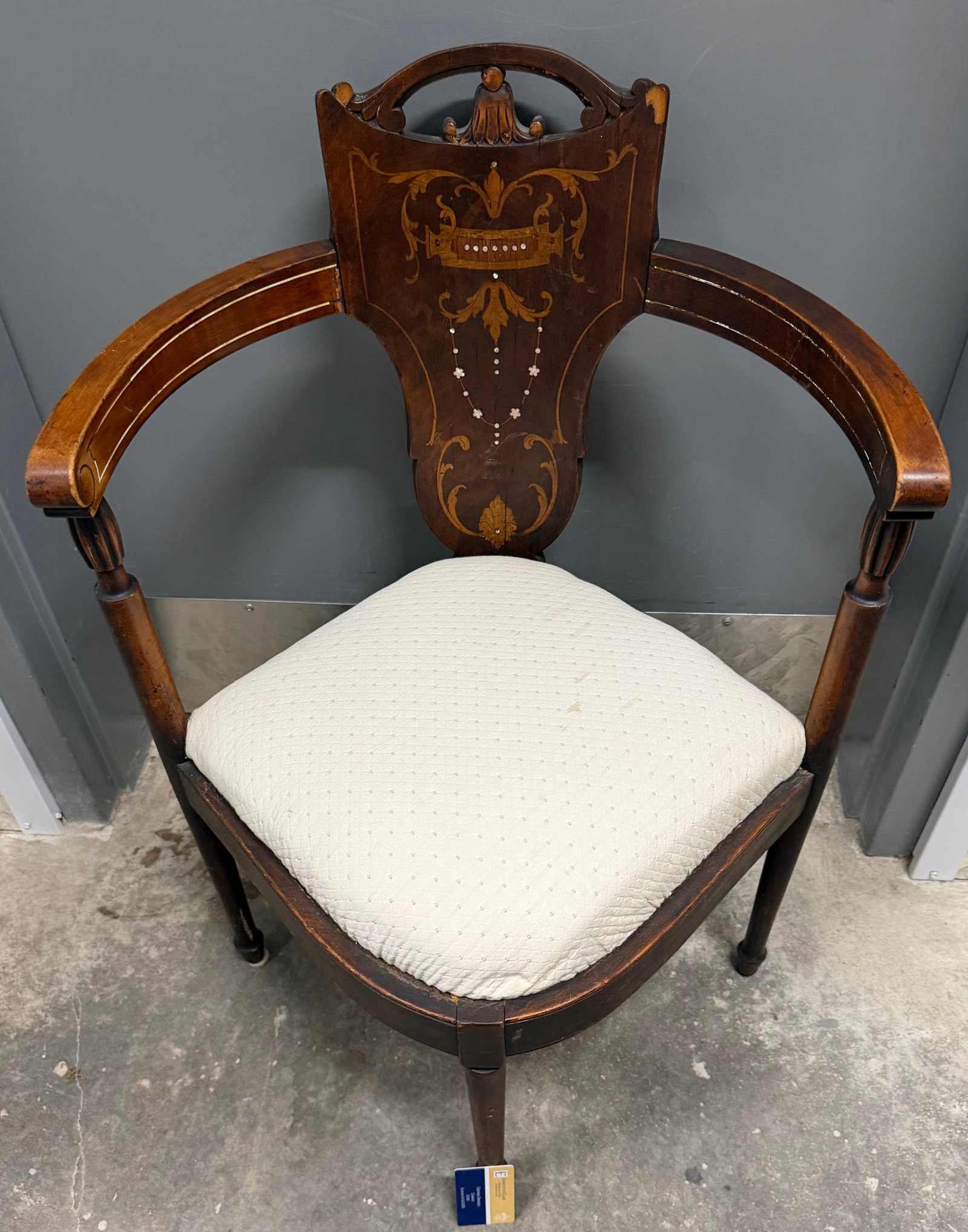 Antique Federal Style Corner Chair with Inlay - 4