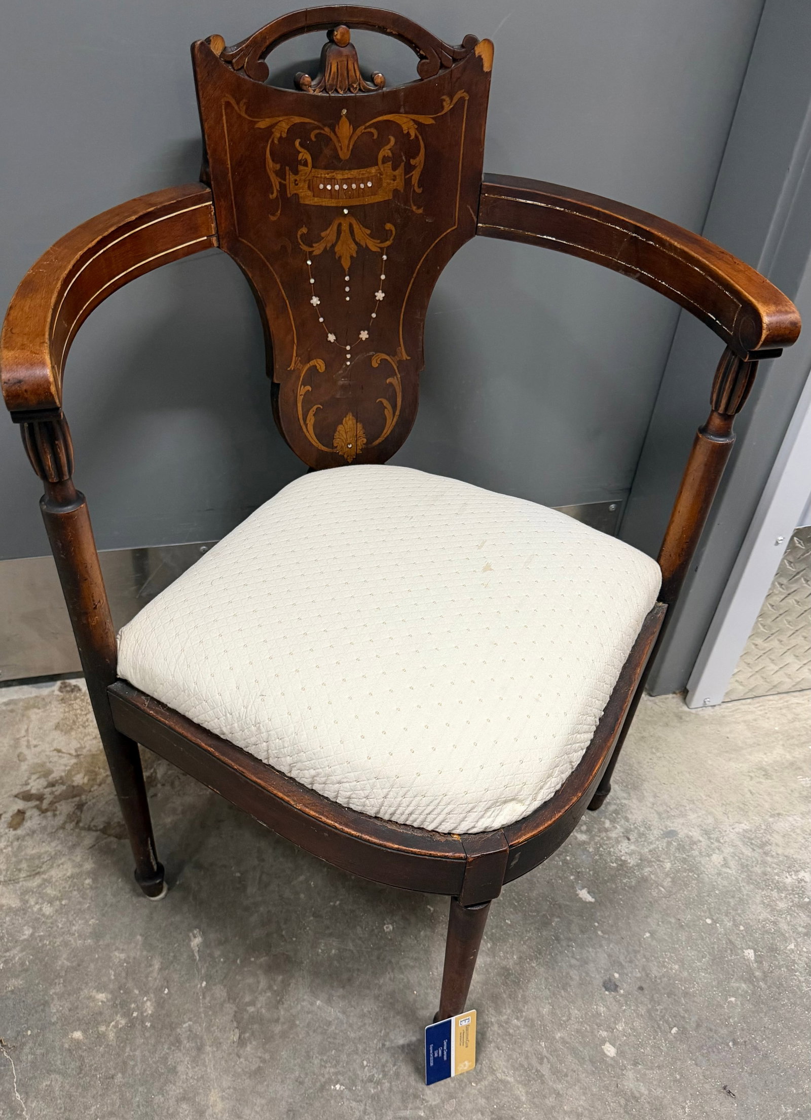 Antique Federal Style Corner Chair with Inlay - 5