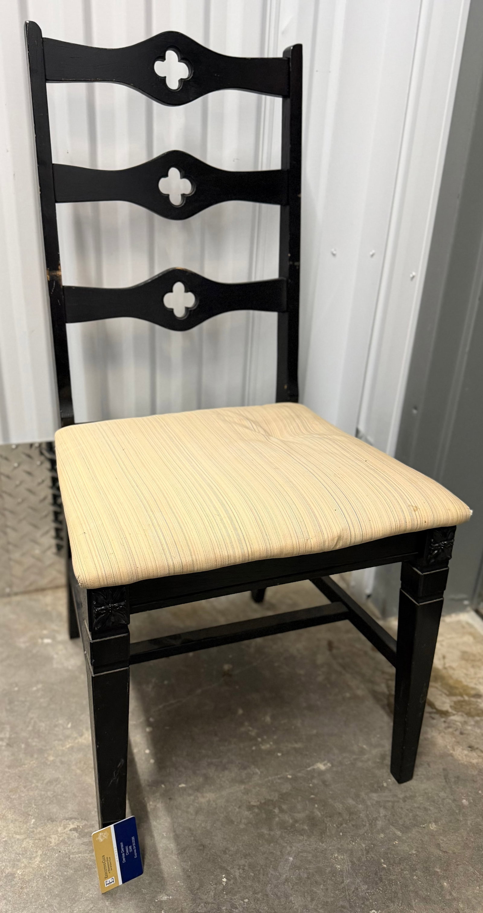 Gothic Revival Style Black Painted Side Chair - 3
