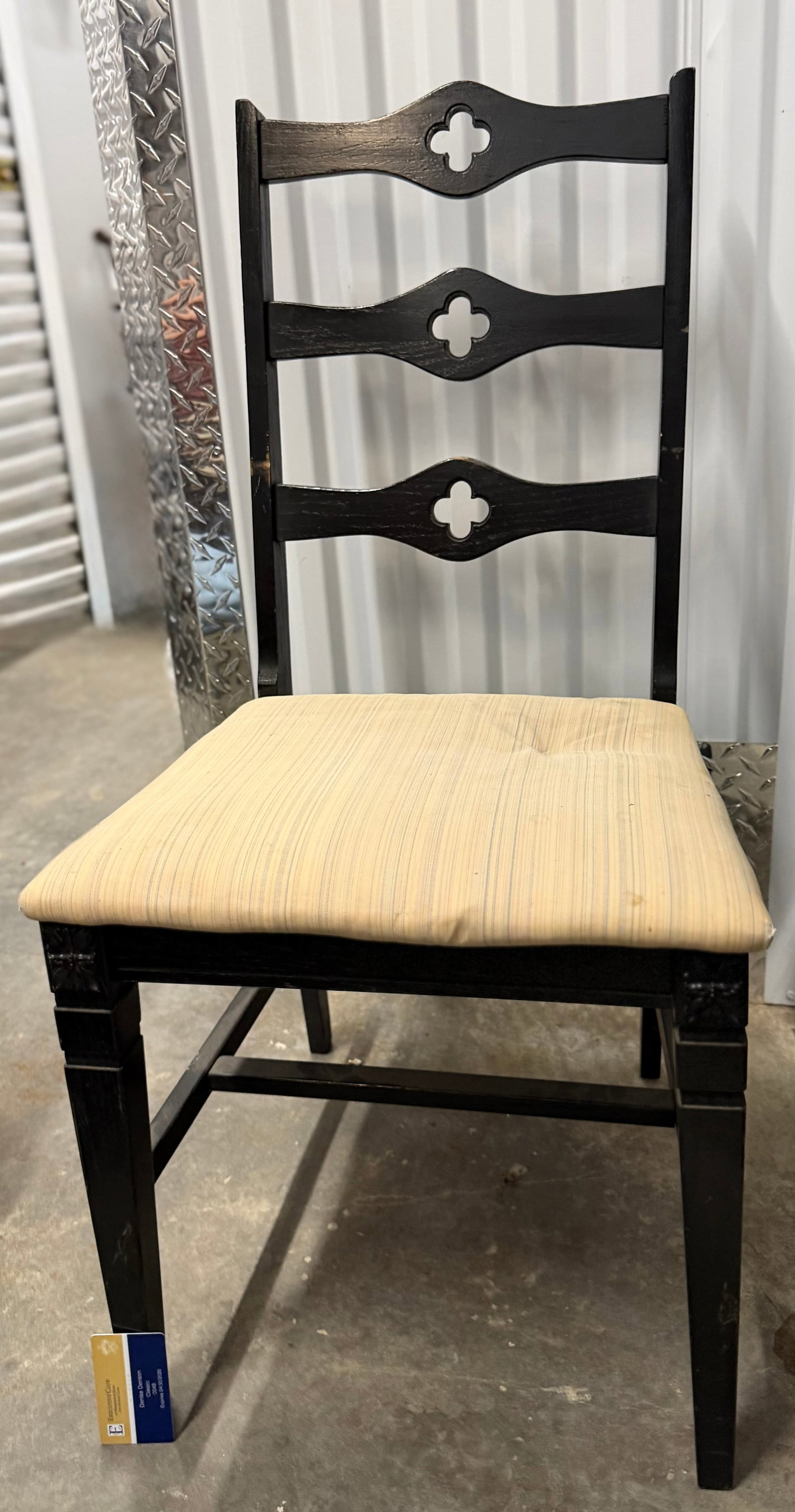 Gothic Revival Style Black Painted Side Chair - 5