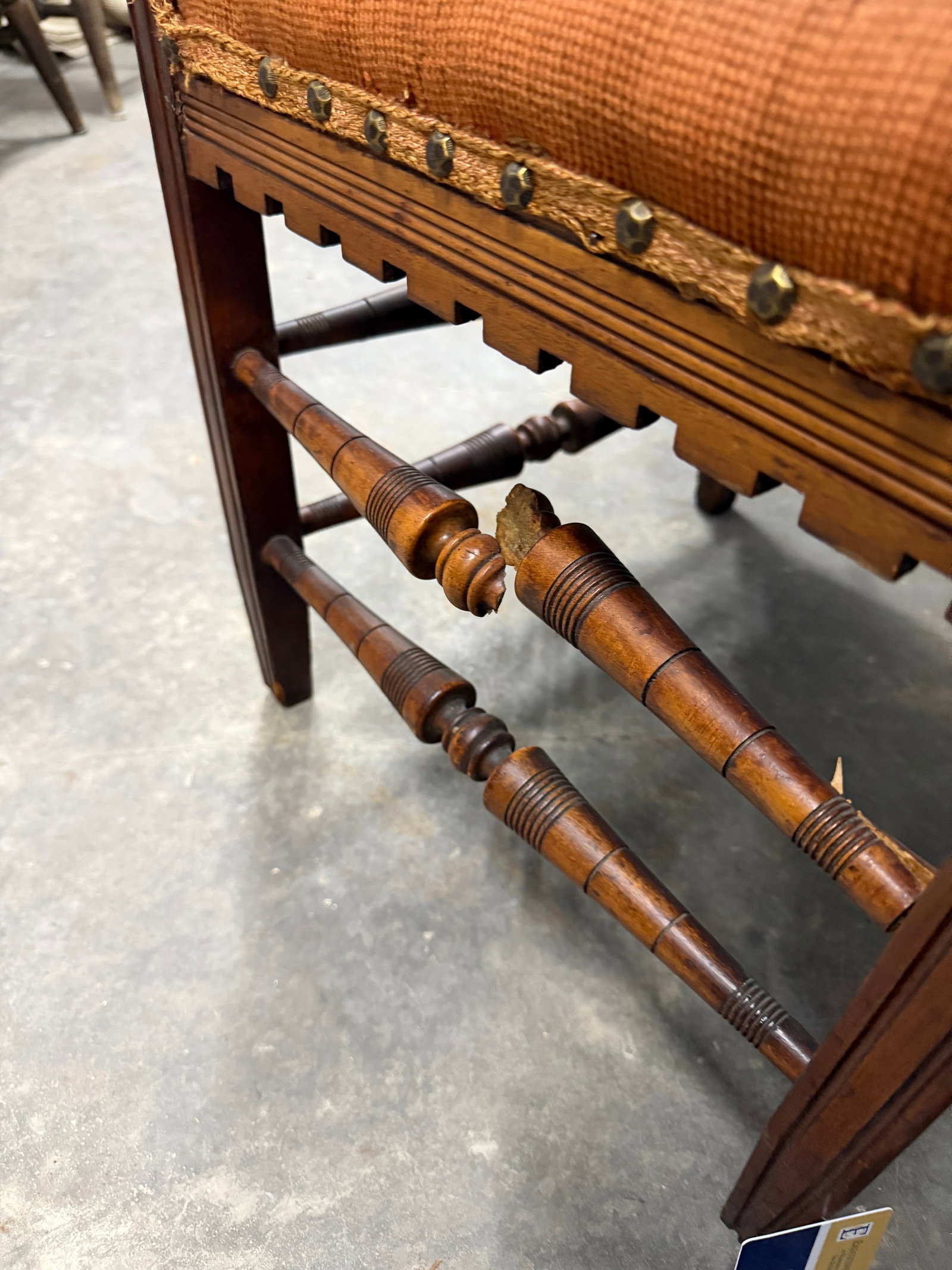 Victorian Corner Chair with Rising Sun Motif - 3