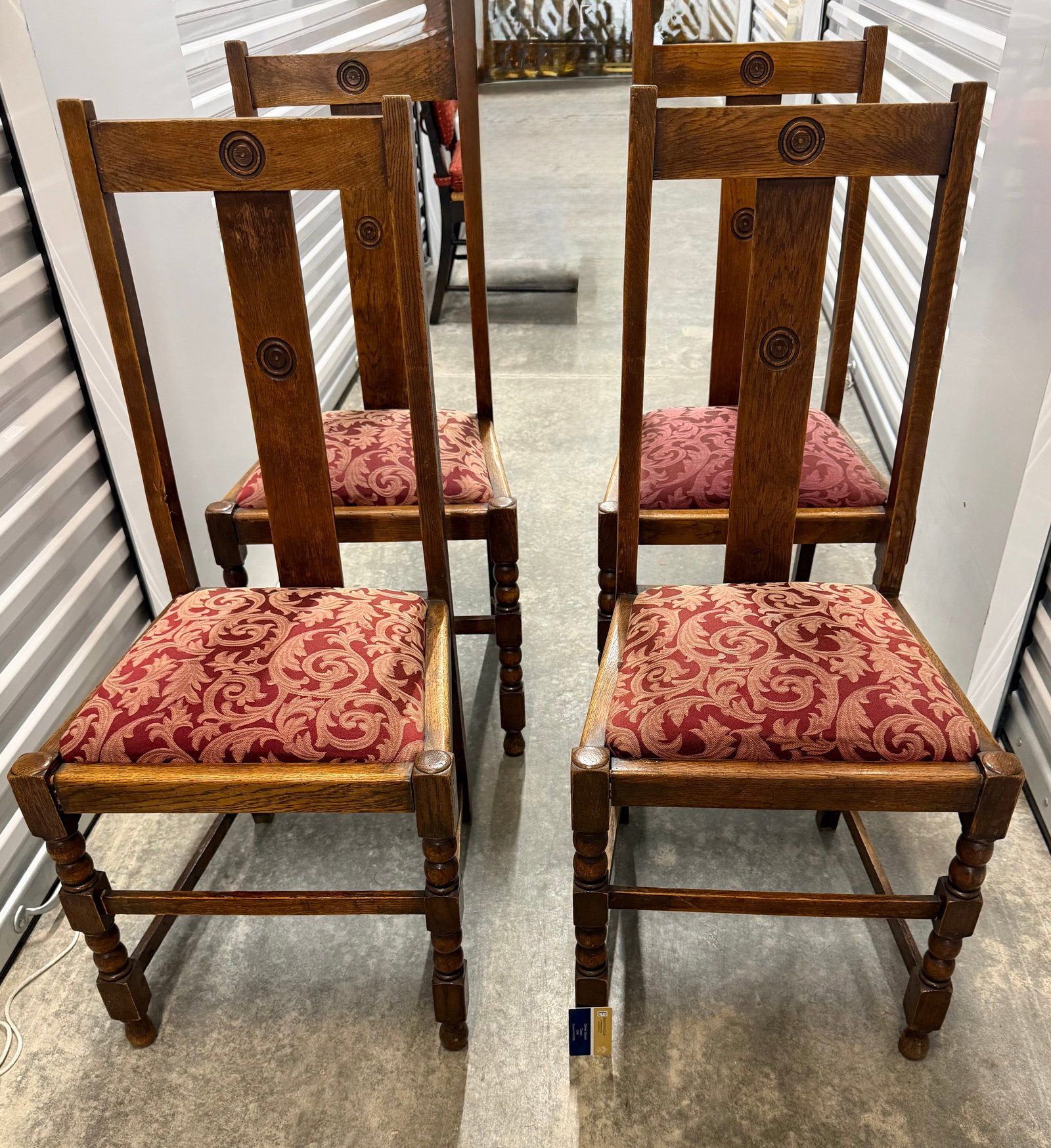 Set of Four Arts and Crafts Oak Dining Chairs - 3