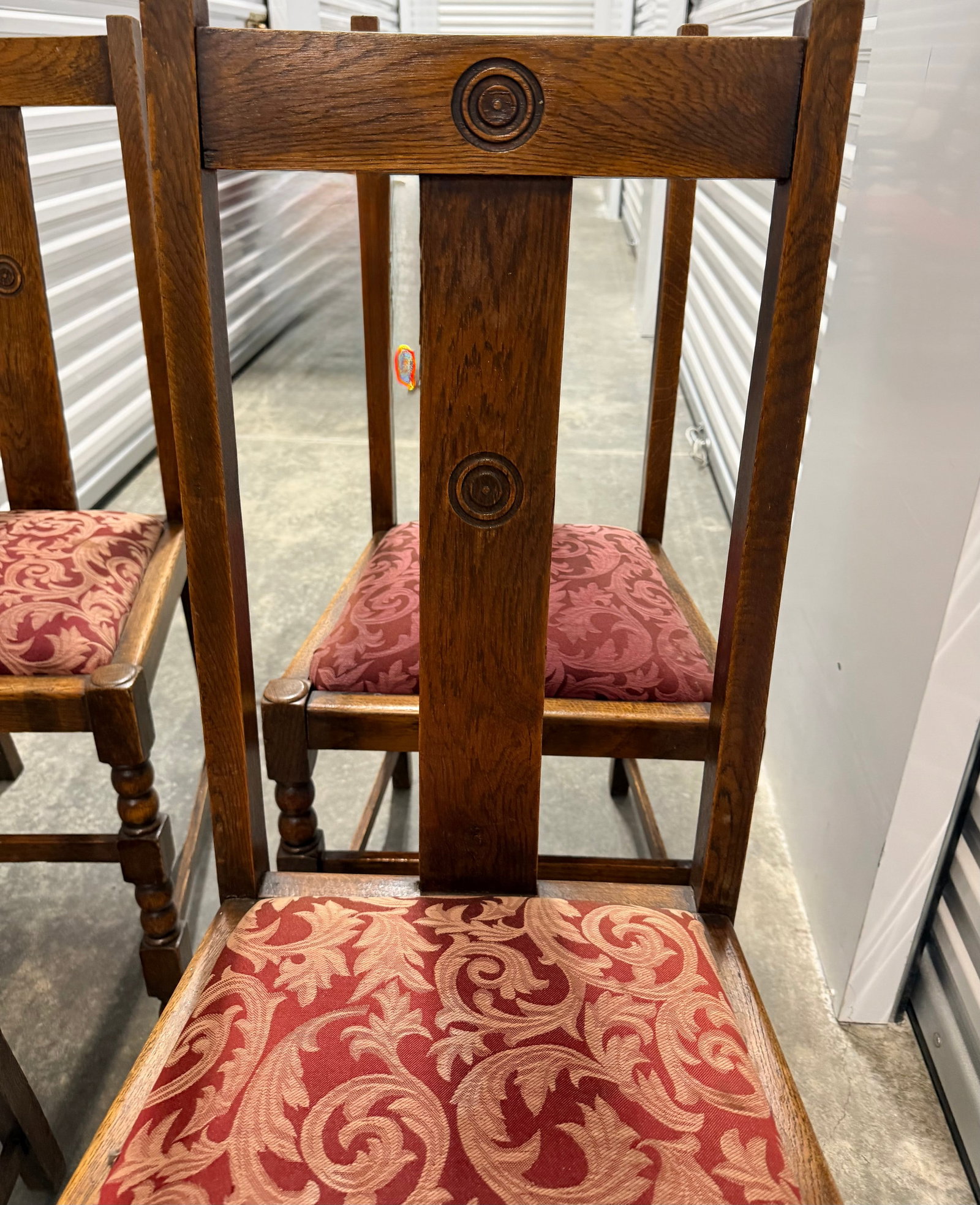 Set of Four Arts and Crafts Oak Dining Chairs - 5