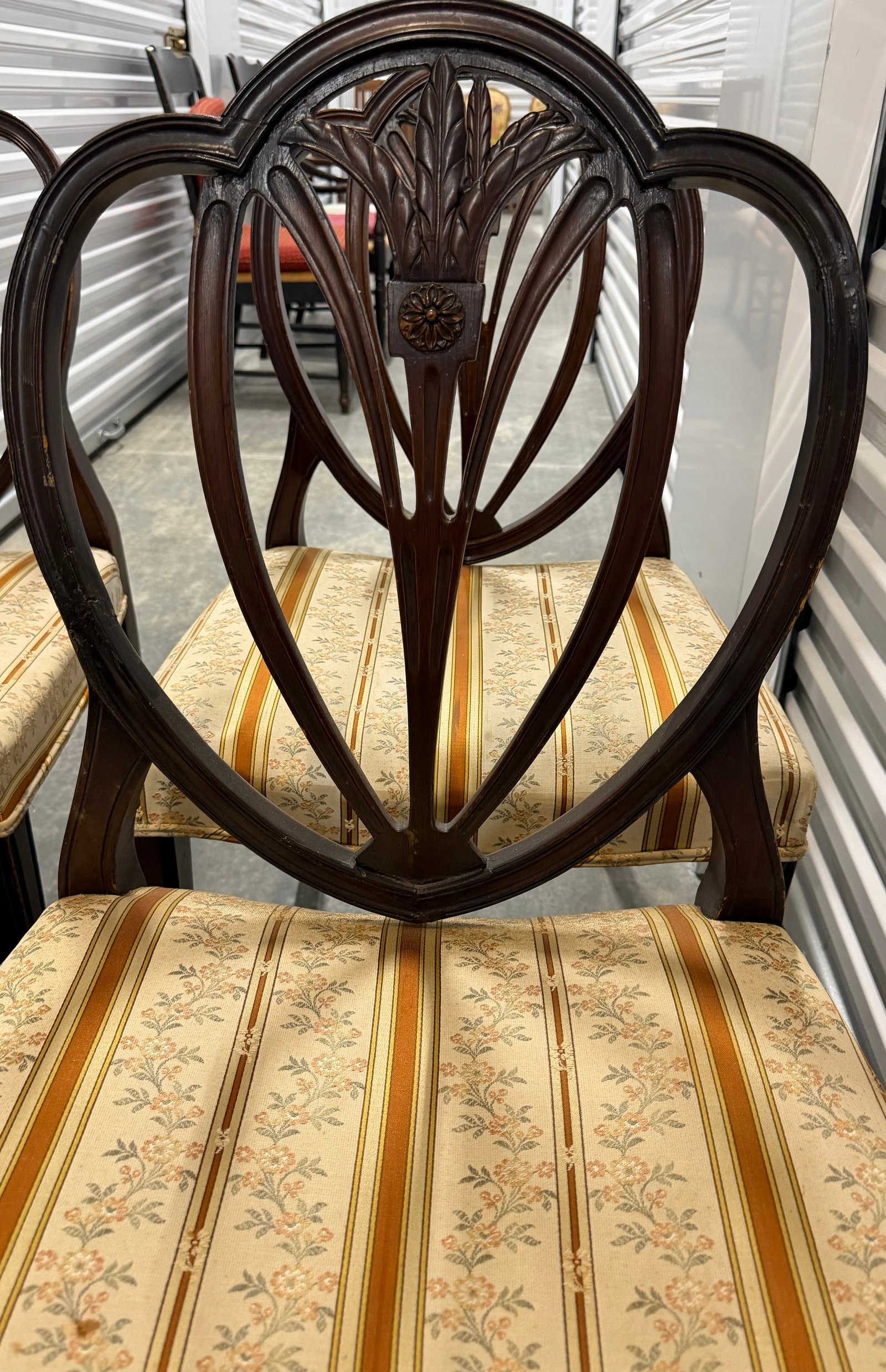 Set of Four Chippendale Style Carved Mahogany Dining Chairs - 3