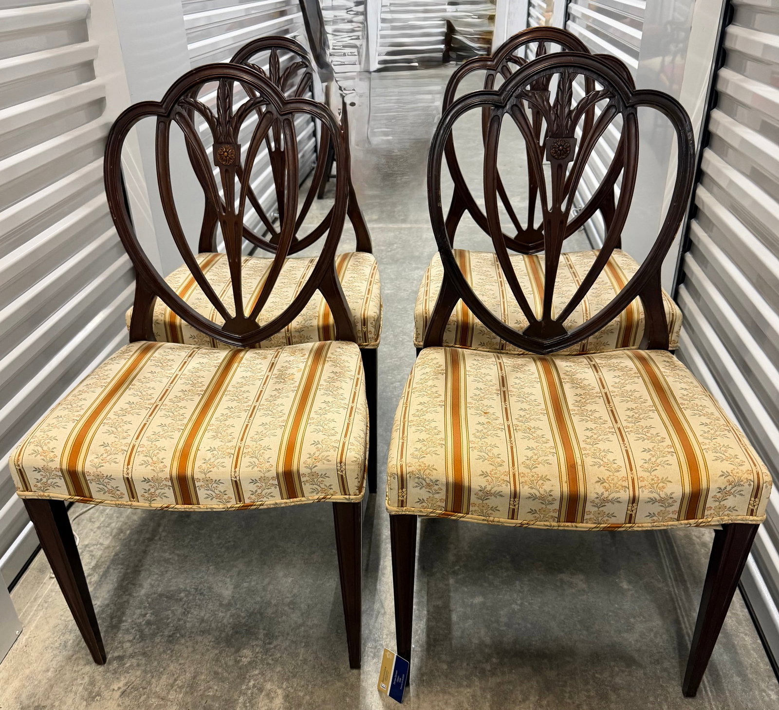 Set of Four Chippendale Style Carved Mahogany Dining Chairs - 4