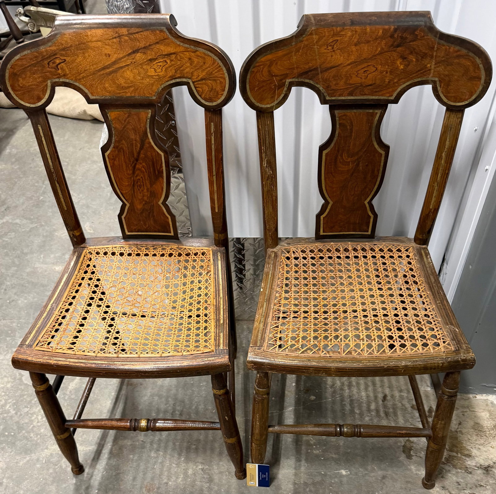 Pair of 19th Century Biedermeier Cane Seat Side Chairs - 2