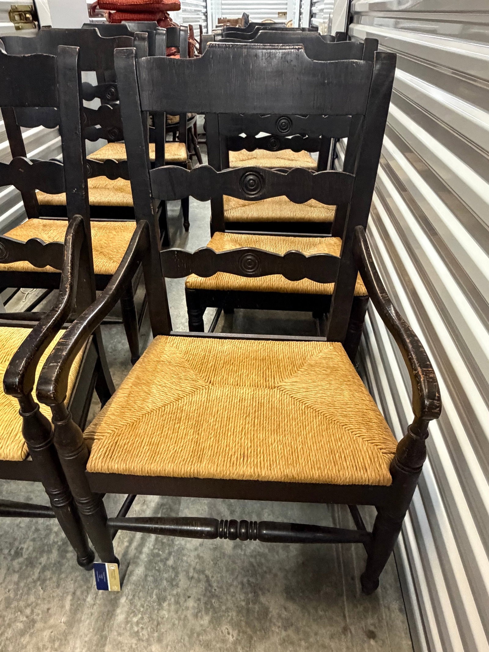 Set of Eight French Provincial Ladderback Armchairs - 8