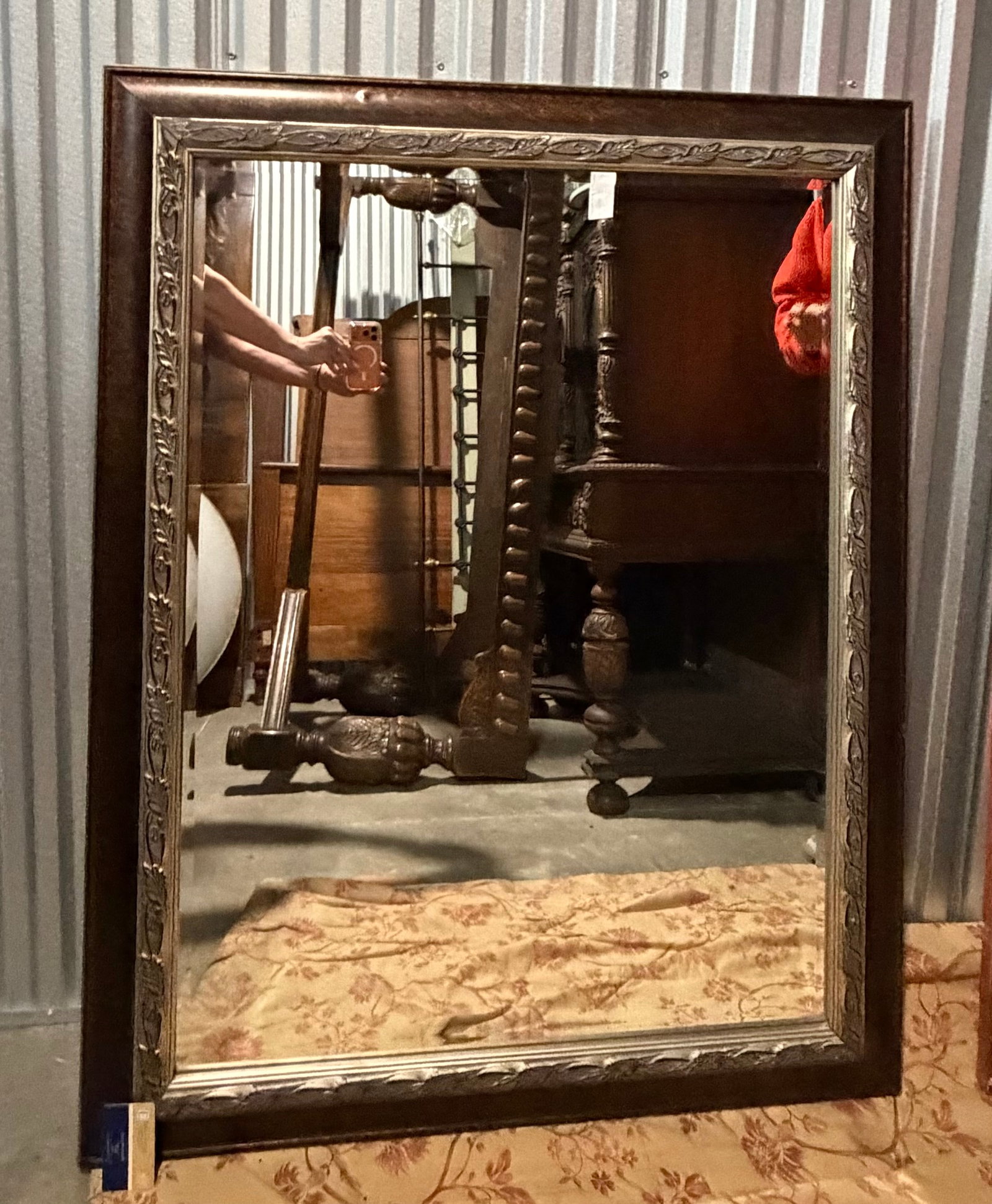 Ornate Gold and Bronze Tone Wall Mirror - 3