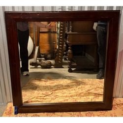 Large Rectangular Wooden Framed Mirror (1 of 4)