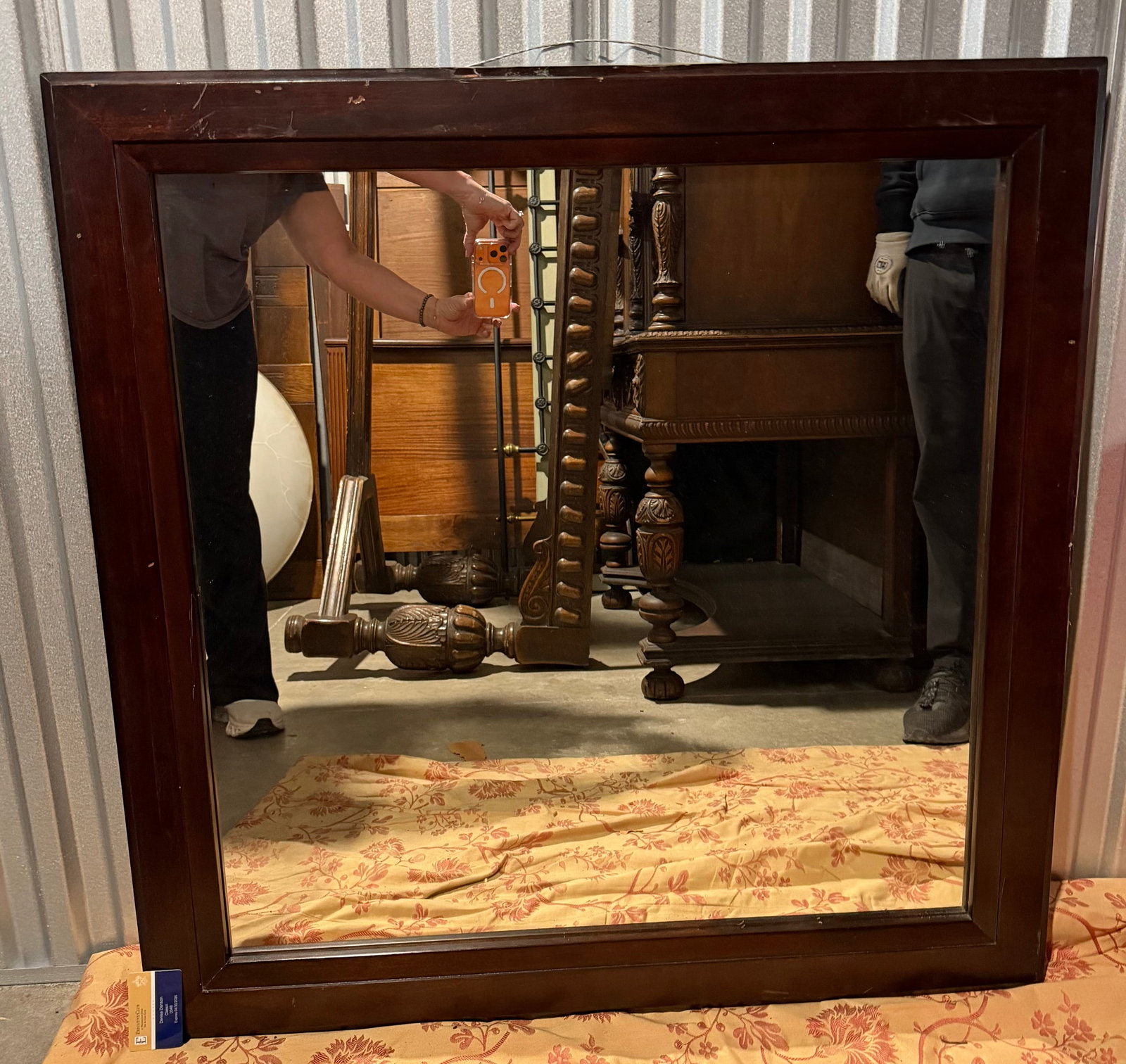 Large Rectangular Wooden Framed Mirror - 3