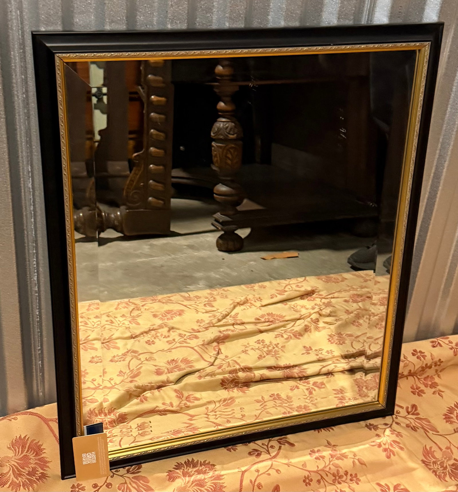 Contemporary Black and Gilt Framed Mirror - 5
