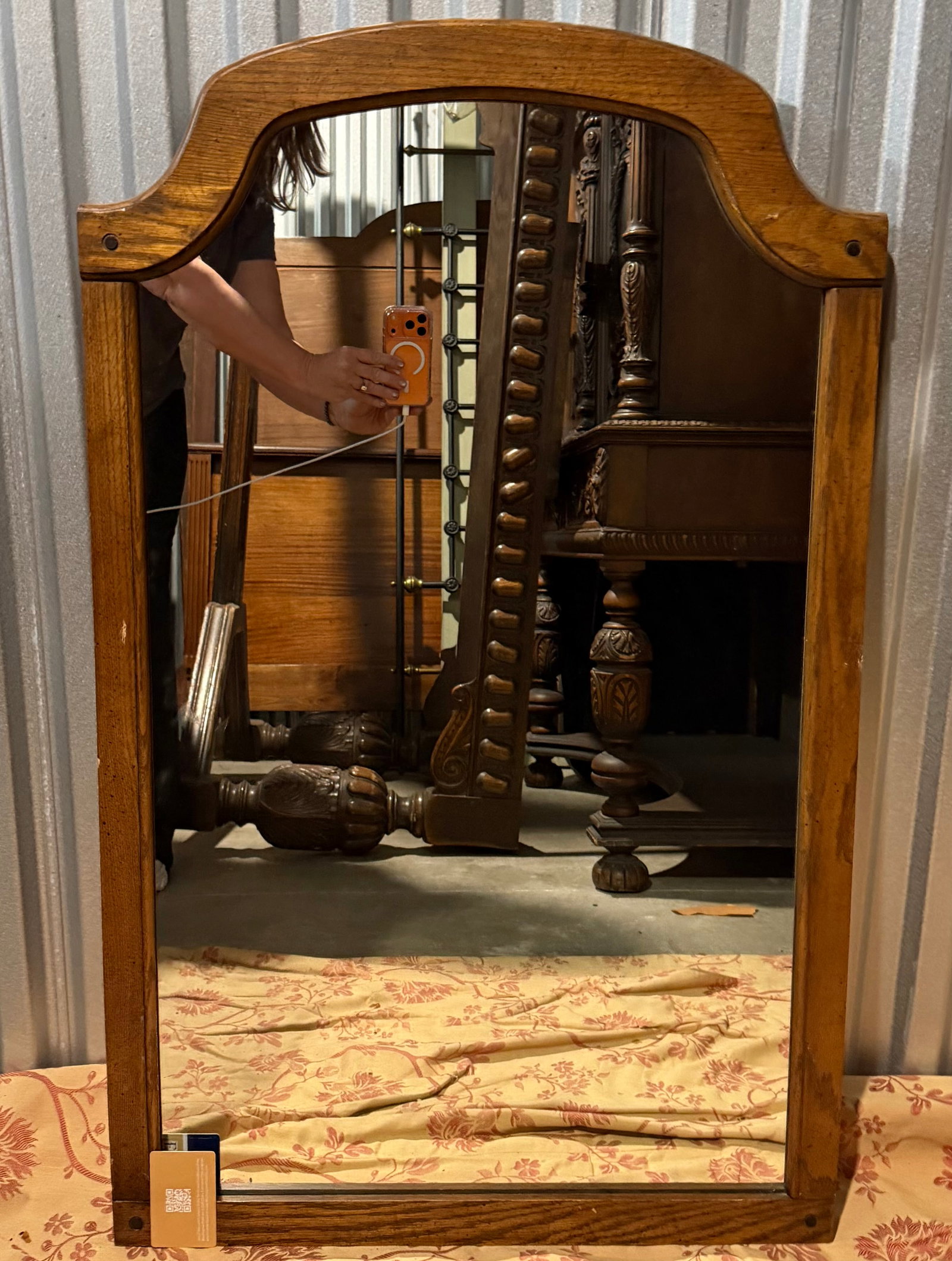 Carved Oak Wall Mirror, Early 20th Century - 3
