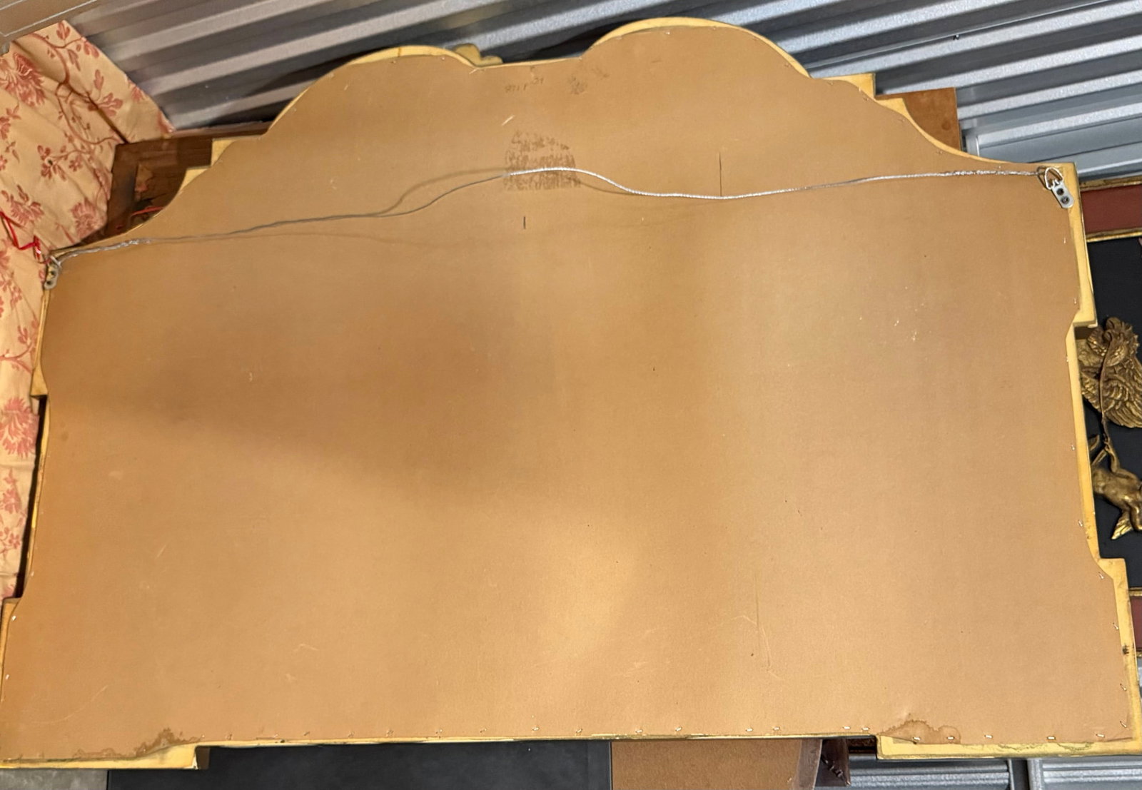 Hollywood Regency Style Gold Gilt Mirrored Headboard - 3