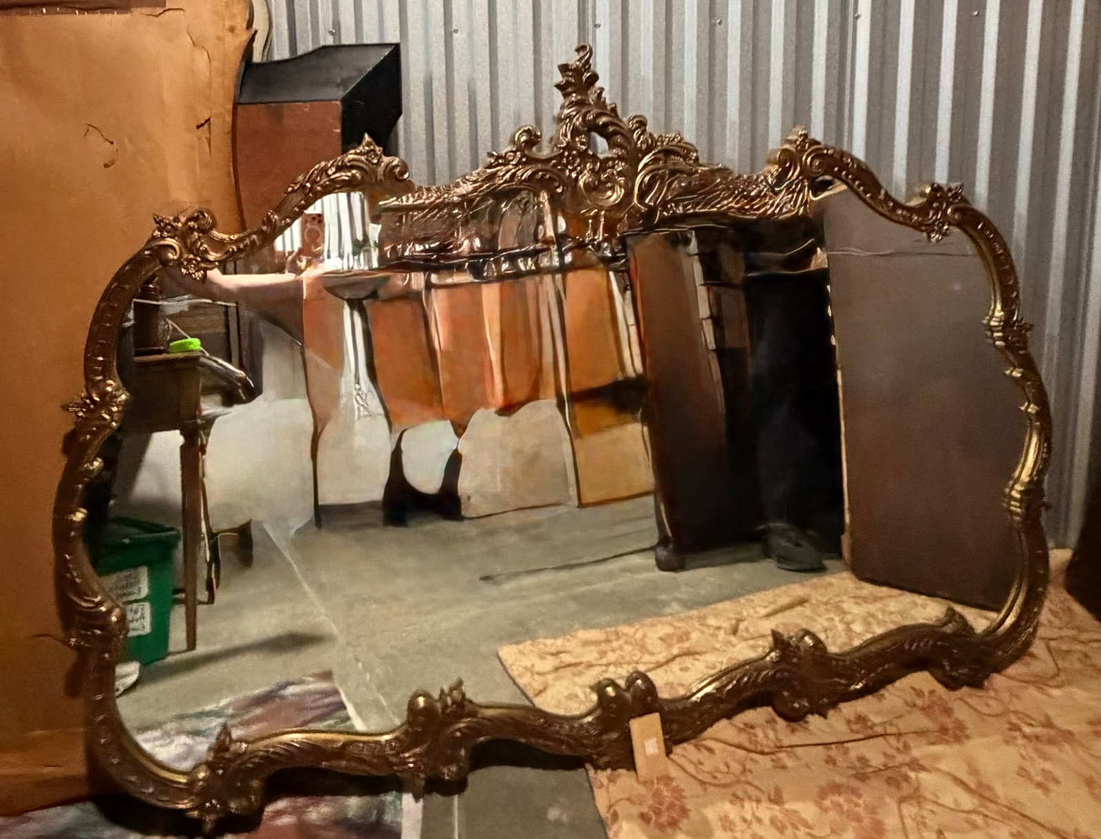 Large Giltwood Rococo Style Wall Mirror - 3