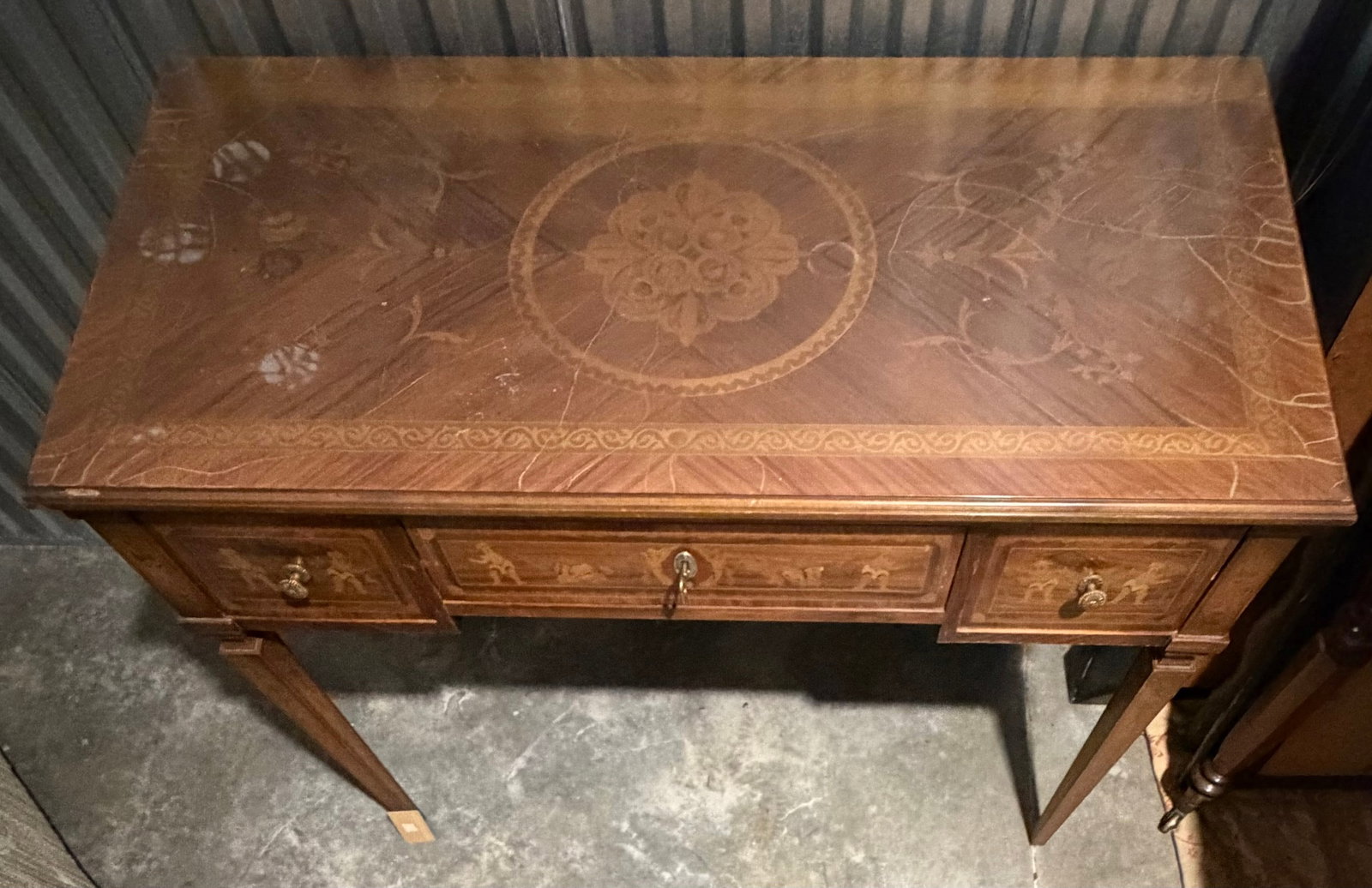 Inlaid Neoclassical Style Writing Desk - 2