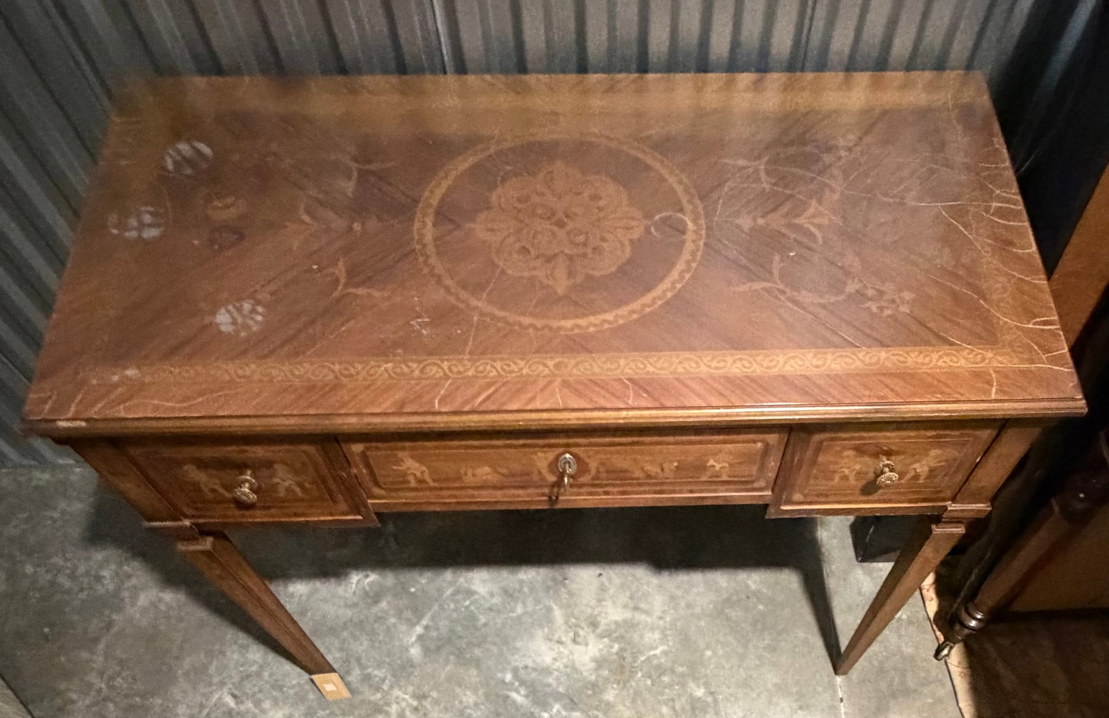 Inlaid Neoclassical Style Writing Desk - 4