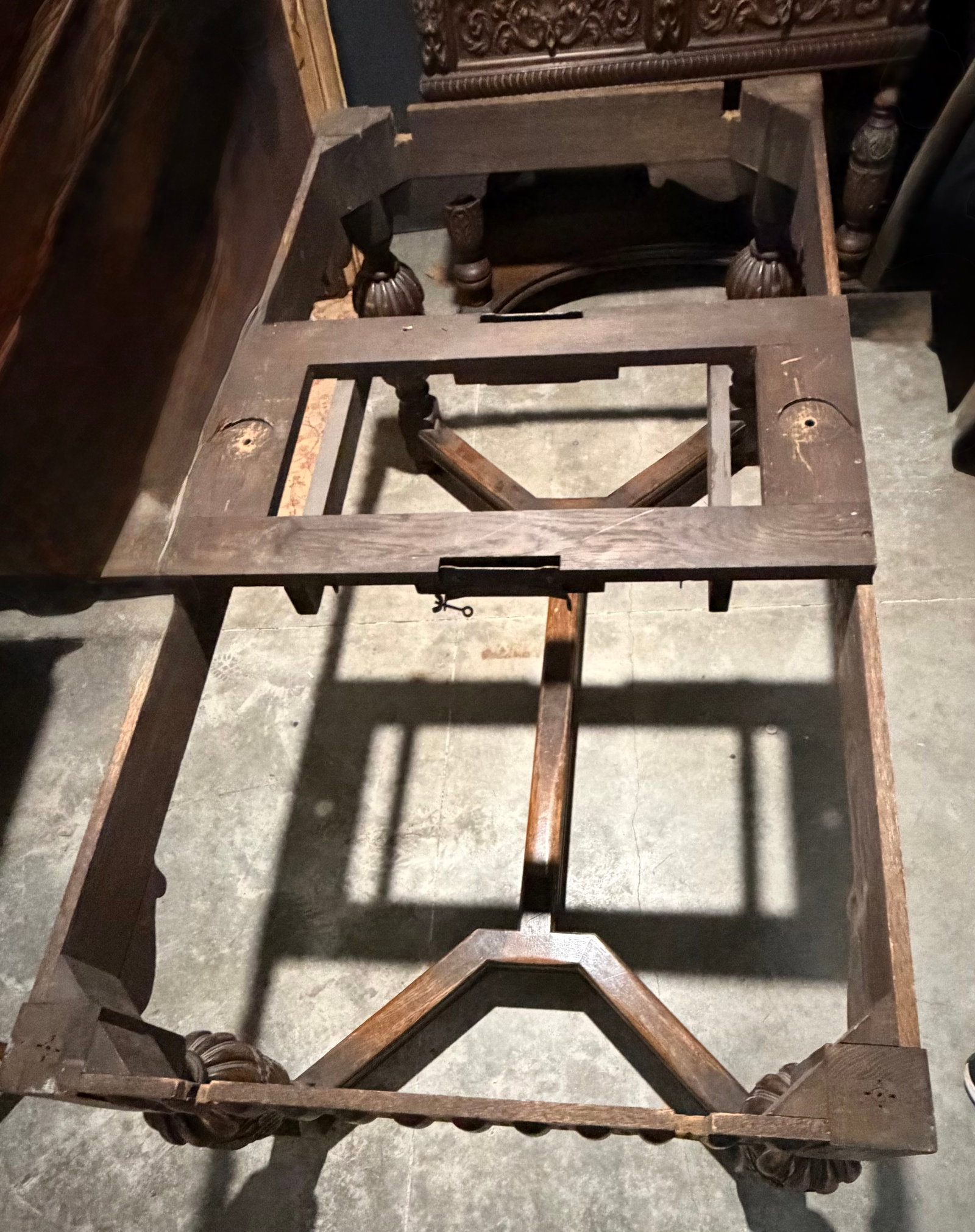 Carved Oak Refectory Dining Table - 7