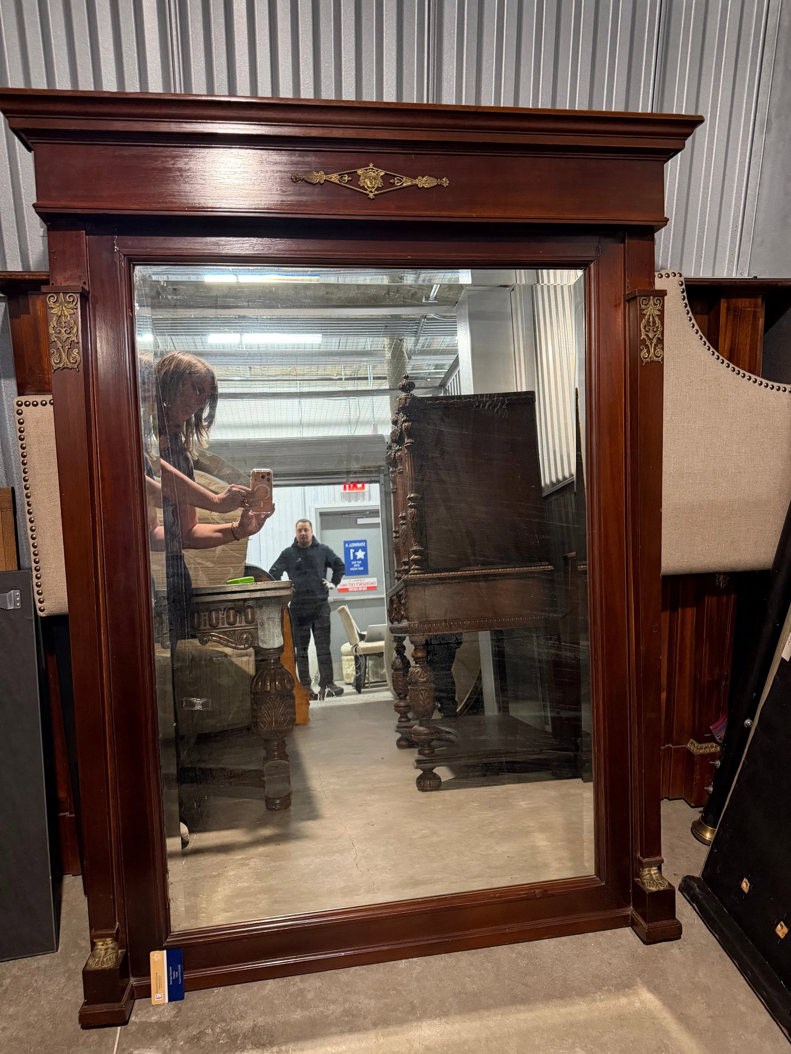 Victorian Carved Mahogany Overmantel Mirror - 4