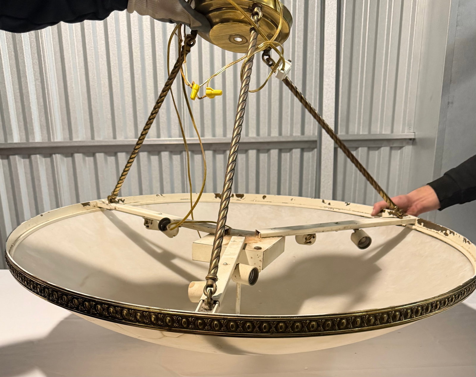 An Empire Style Alabaster and Gilt Bronze Chandelier - 3