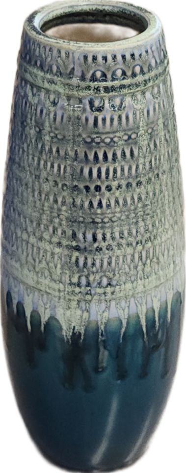 Very cool mid-century brutalist style ceramic multi-textured art vase. 10 x 3: Very cool mid-century brutalist style ceramic multi-textured art vase. 10 x 3 Reserve: $100.00 Shipping: Domestic: Shipping rates are determined by destination International: Foreign shipping rates ar