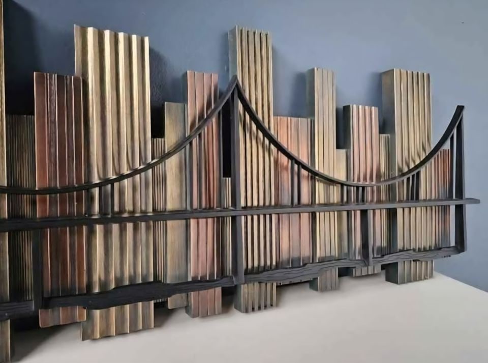 Syroco 4ft Mid-Century 1969 San Francisco Bridge & Cityscape Wall Sculpture (1 of 4)