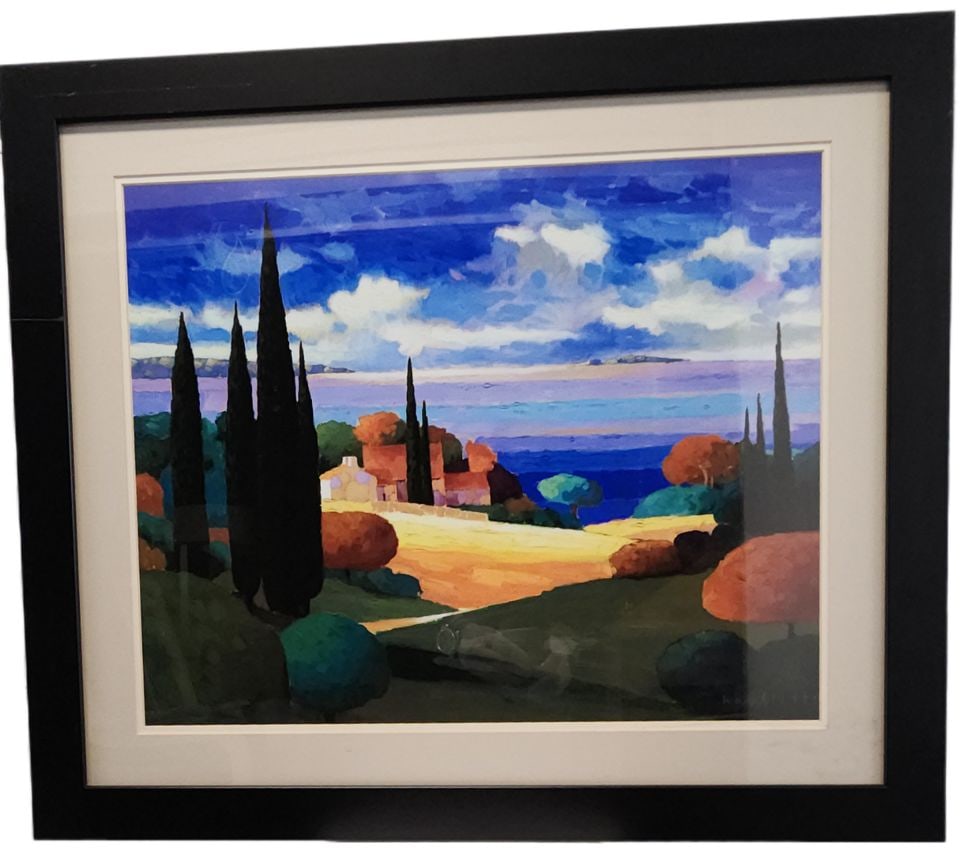 (Set 1 of 2) Max Hayslette "Provence by the Sea I" signed 24x30 Ltd Edition serigraph landscape of (1 of 5)