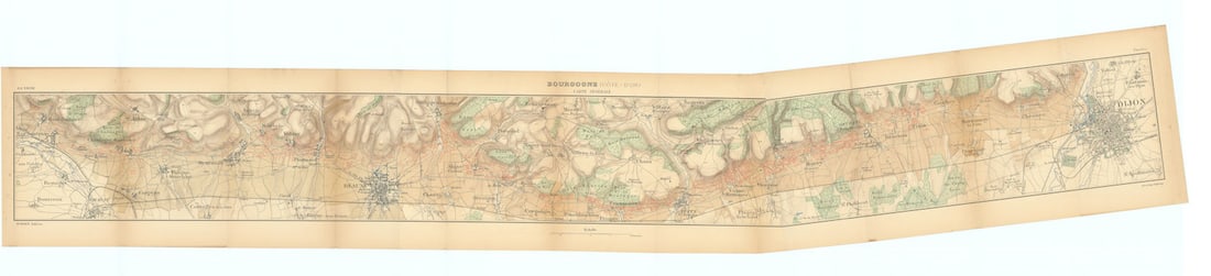Bourgogne Burgundy wine map. Côte d'Or / de Beaune / de Nuits. HAUSERMANN 1901 (1 of 1)