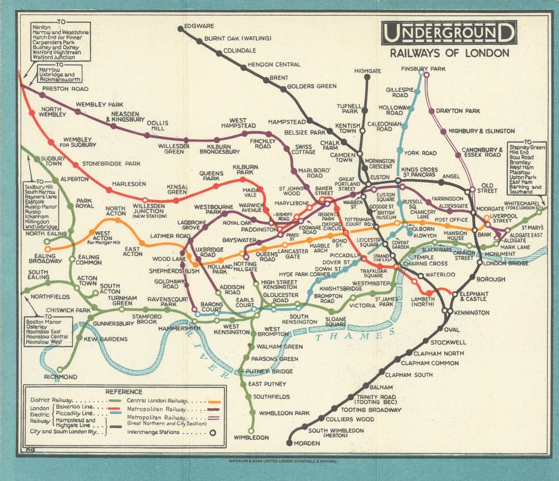 LONDON UNDERGROUND tube map plan diagram. STINGEMORE 1928 old vintage: Title: LONDON UNDERGROUND tube map plan diagram. STINGEMORE 1928 old vintage Description: Underground Railways of London'. This edition of the Stingemore pocket map has the Central London Railway line
