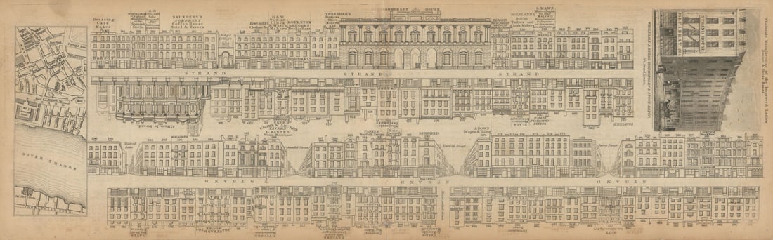 Tallis London Street View #28 Strand, (#3 Centre East, now Aldwych) 1838 map: Title: Tallis London Street View #28 Strand, (#3 Centre East, now Aldwych) 1838 map Description: [Part 28] Strand (Section 3, Centre East, now adjacent to Aldwych) [Cross streets: Kings College,