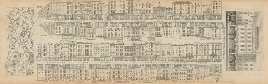 Tallis London Street View #30 Bishopsgate Street (#2 Centre South) 1838 map (1 of 1)