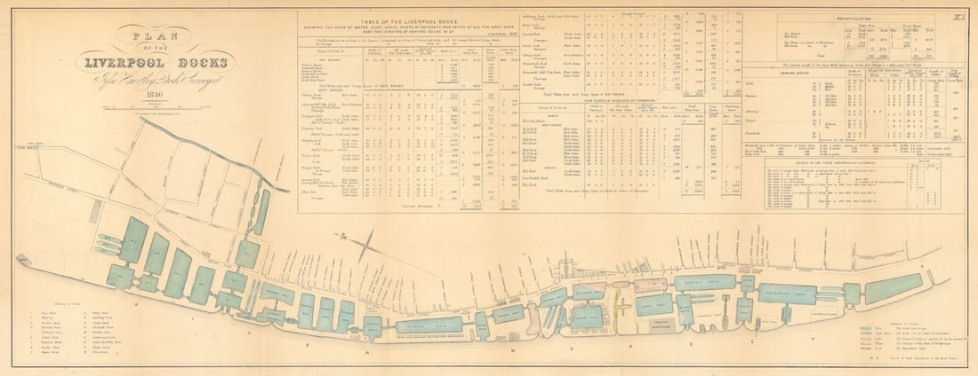 Plan of the Liverpool Docks by Jesse Hartley, Dock Surveyor. CB Graham 1846 map (1 of 1)