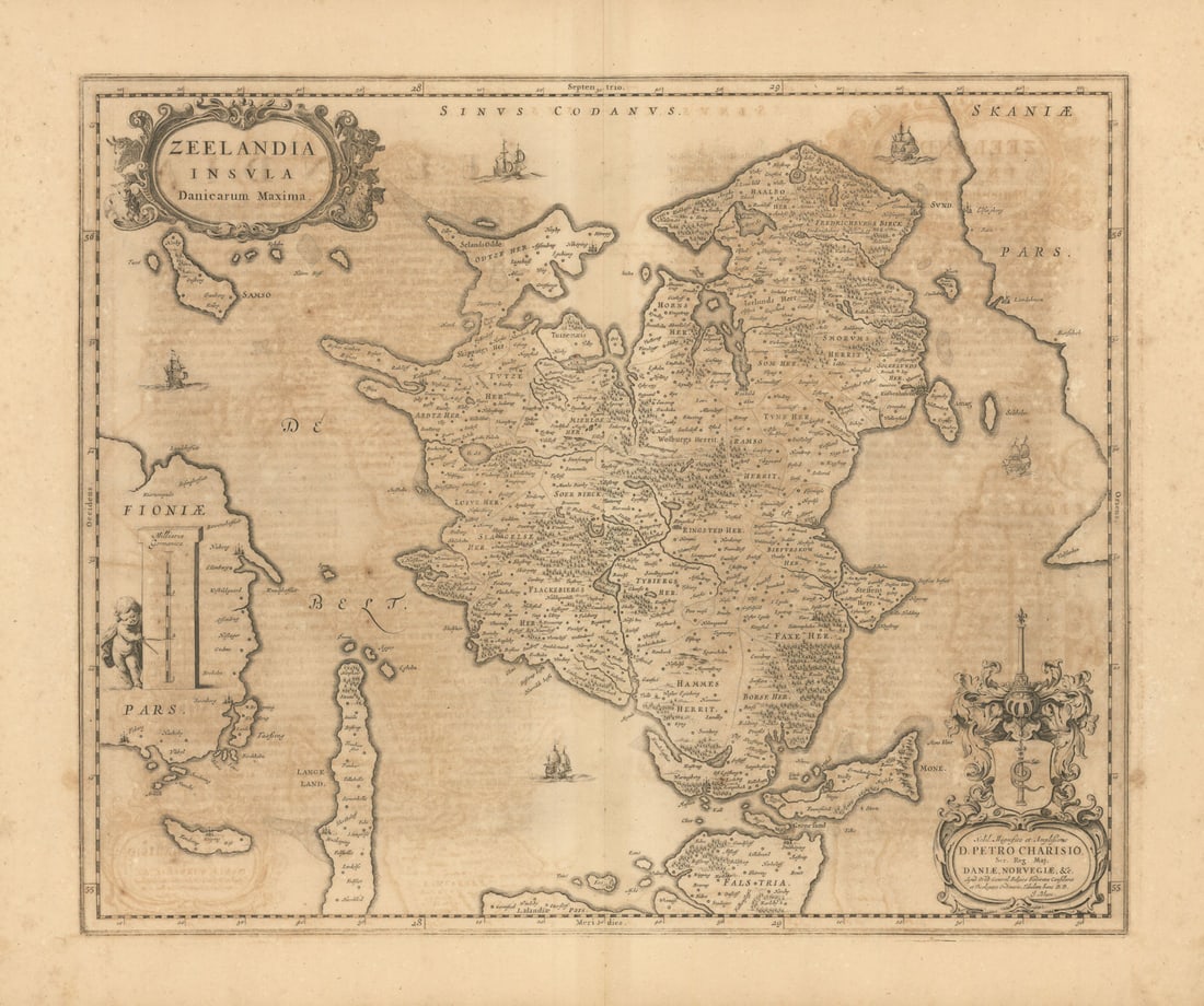 ZEELANDIA INSULA DANICARUM MAXIMA. Seeland Sjælland Copenhagen BLAEU c1667 map (1 of 1)